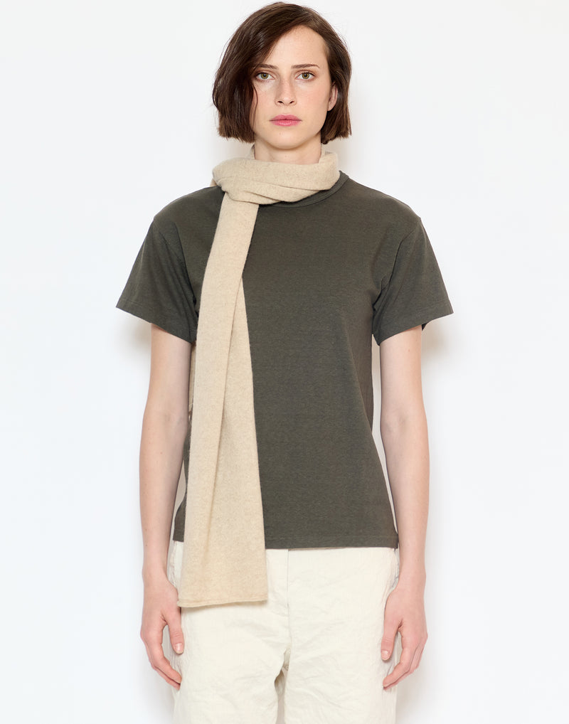 Beige Raw Cashmere Everyday Scarf
