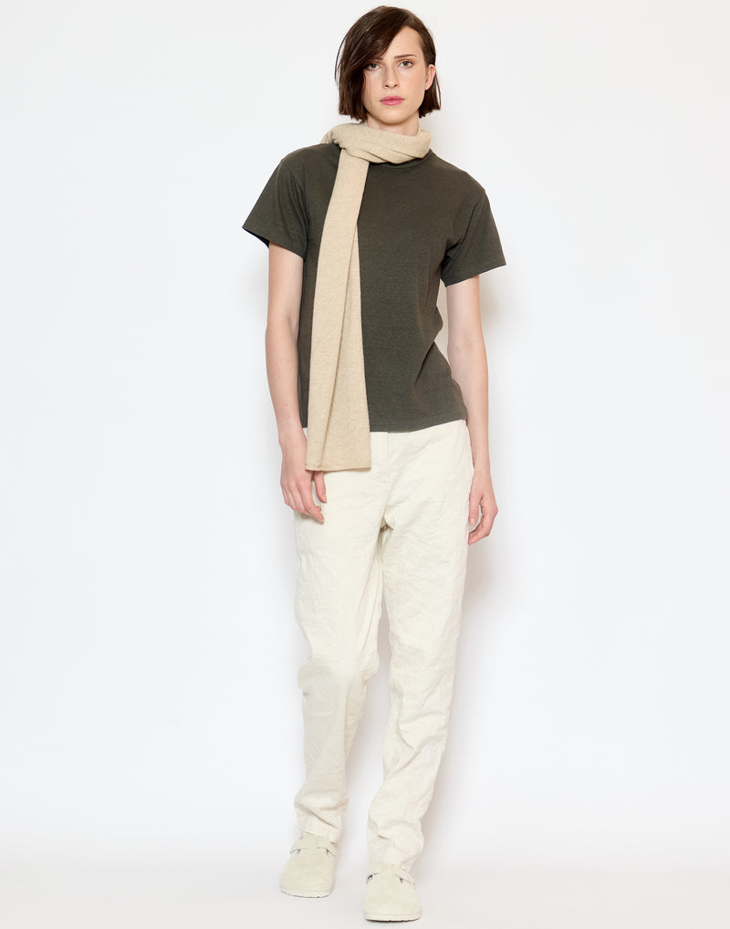 Beige Raw Cashmere Everyday Scarf
