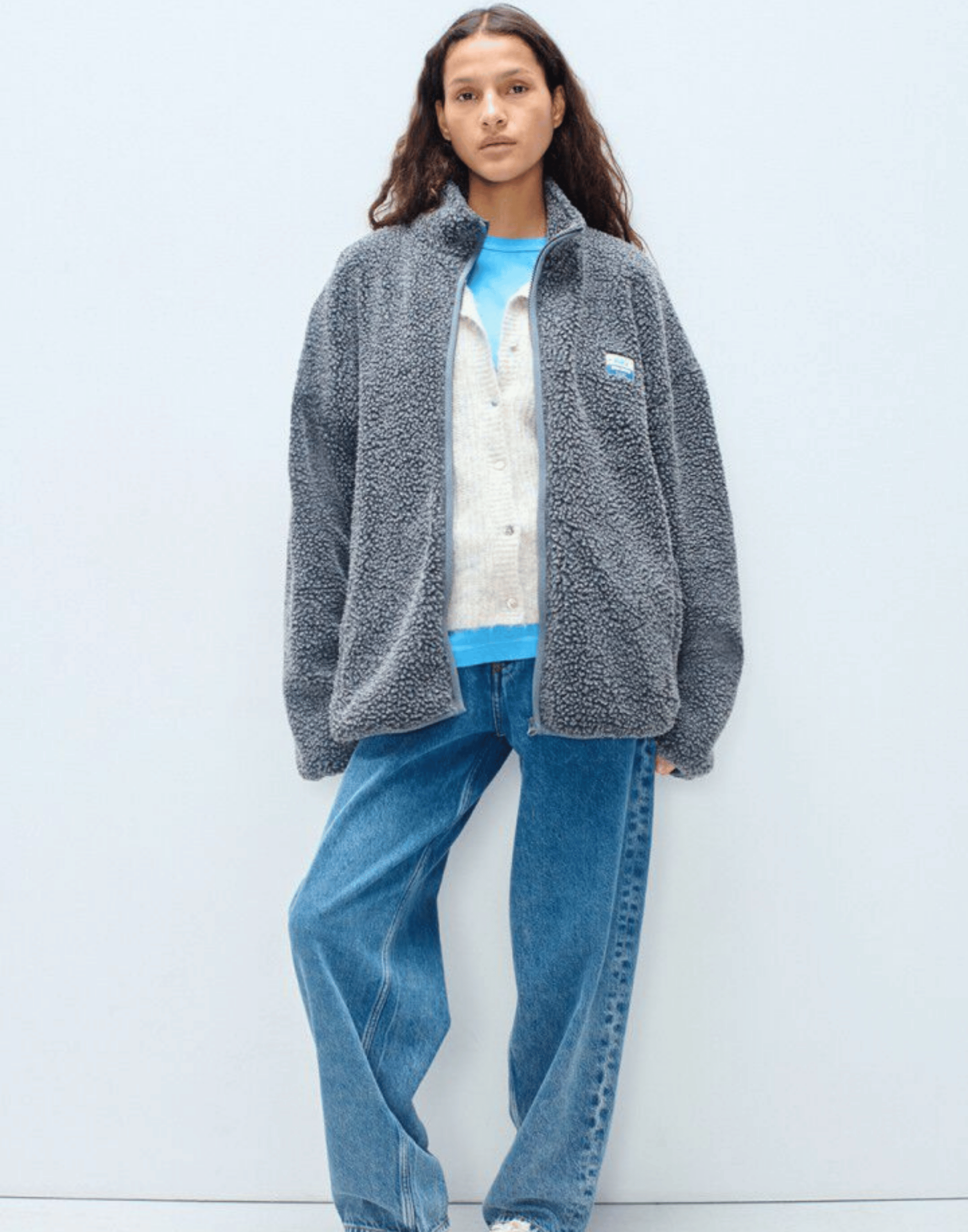 Charcoal Faux Shearling Hocktown Jacket