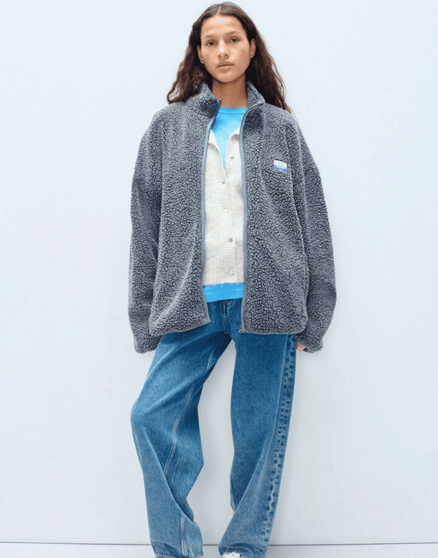 Charcoal Faux Shearling Hocktown Jacket