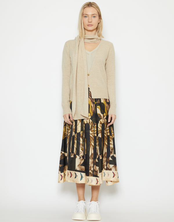 Beige Raw Cashmere Everyday Scarf