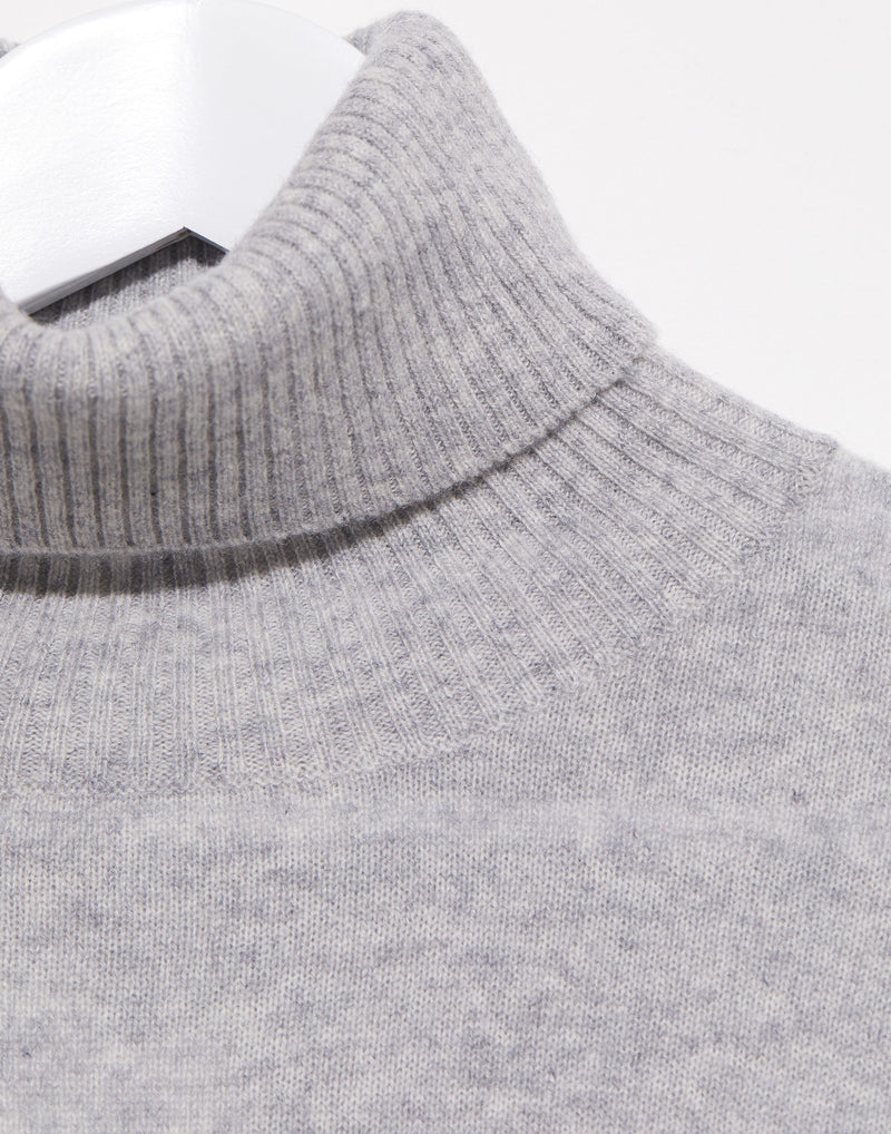 Light Grey Rollneck Cashmere Pullover