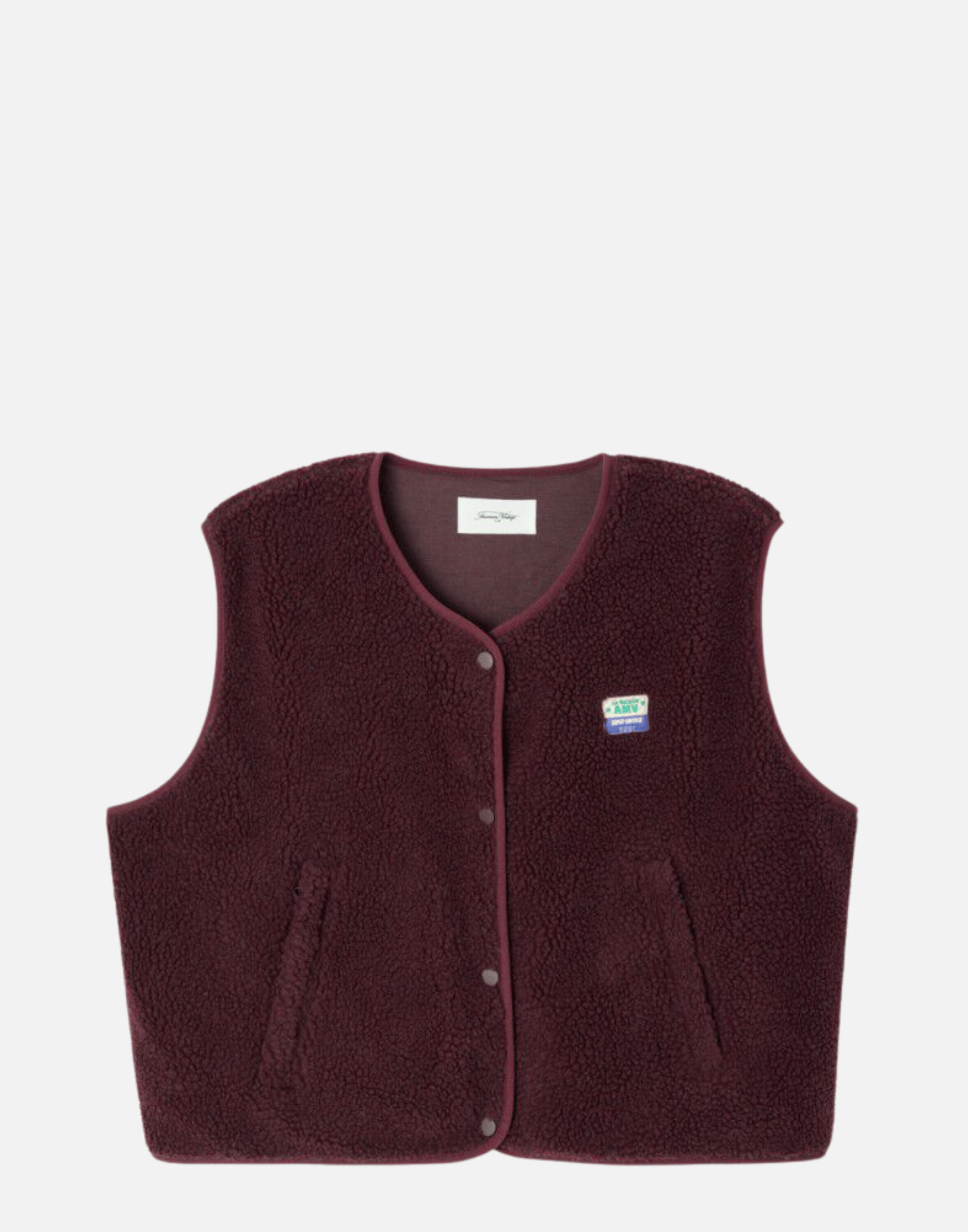 Burgundy Melange Faux Shearling Hocktown Vest