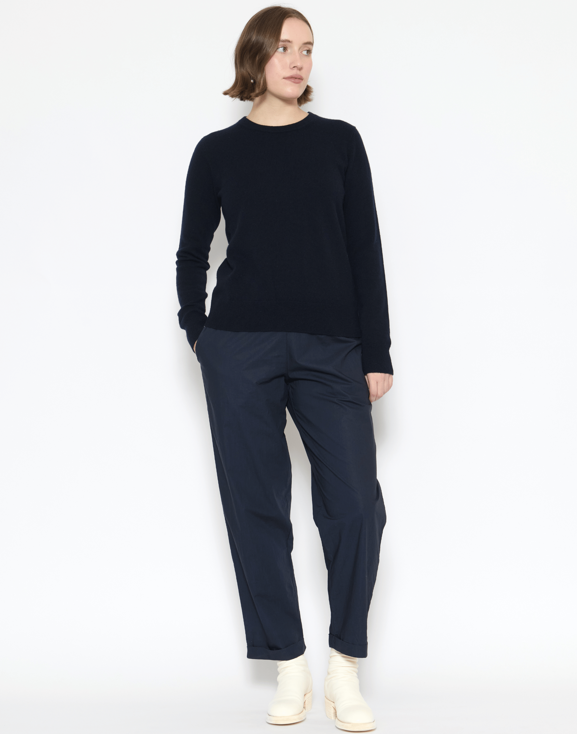 Navy Cashmere Essential Pullover