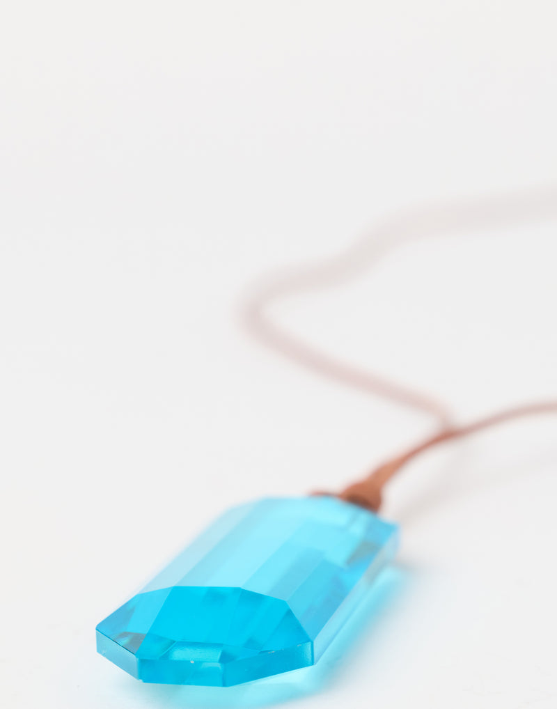 Aqua Glass Pendant Necklace