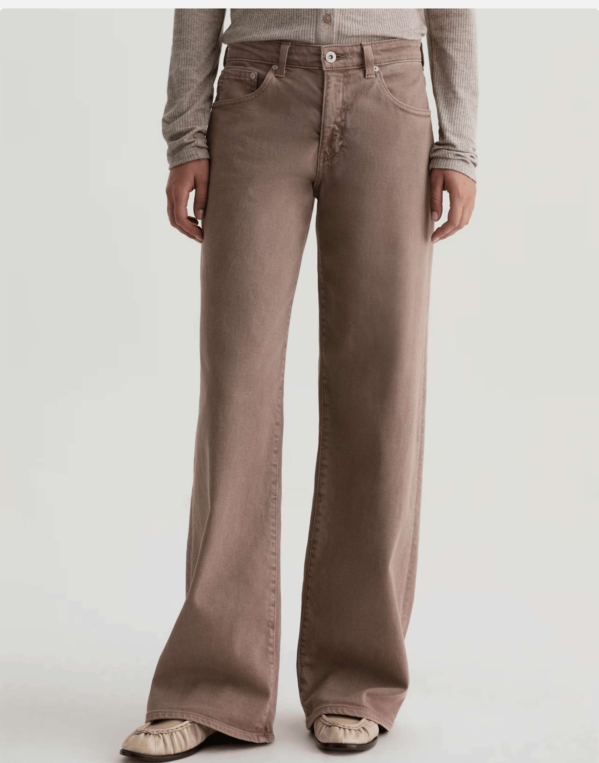 Sulfur Taupe Grey Low-Rise Adria Jeans