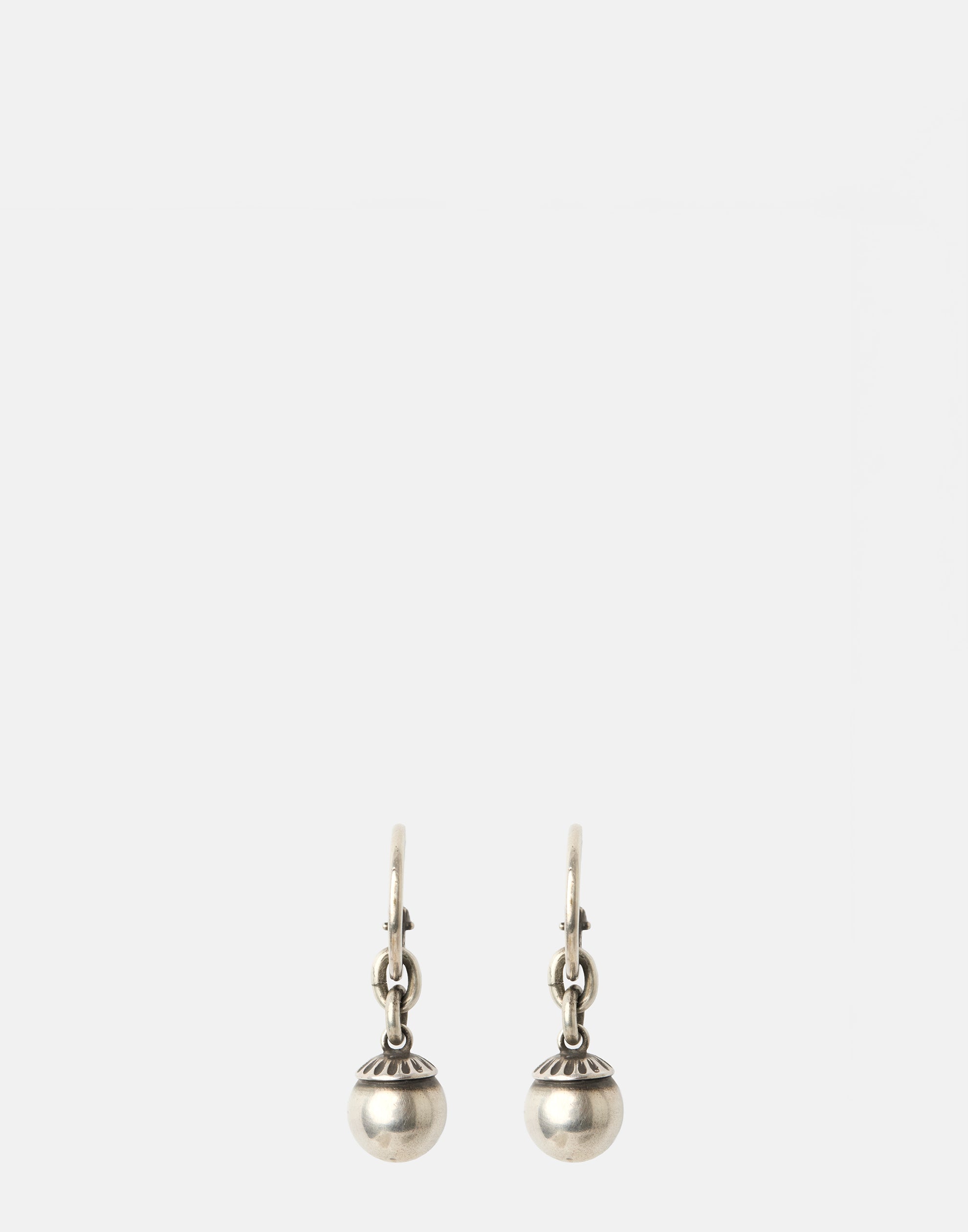 Silver Hoop Pearl Studs