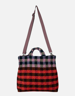 Red & Pink Large Cotton Velvet Tote