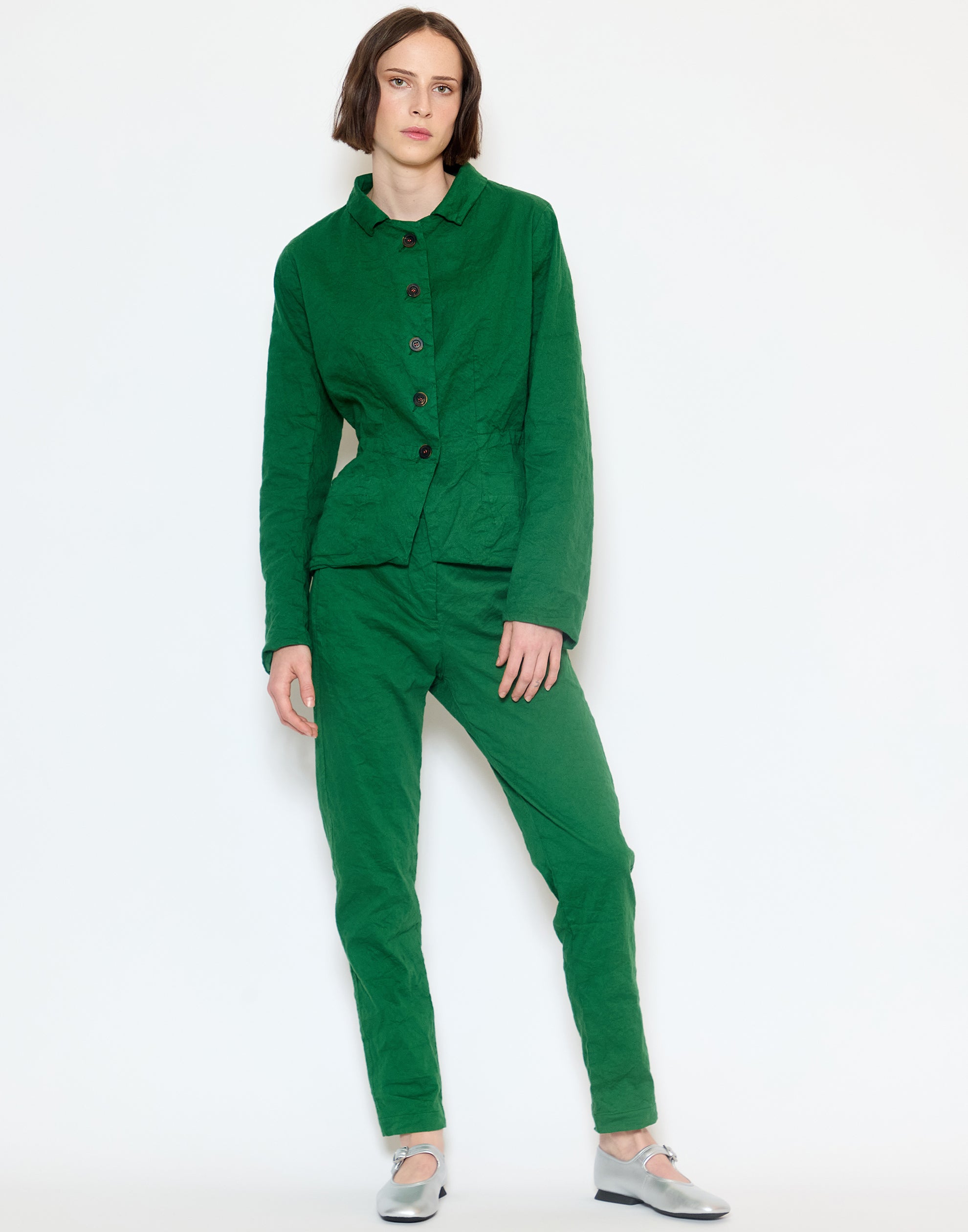 Grass Green Cotton Blend Jerry Jacket