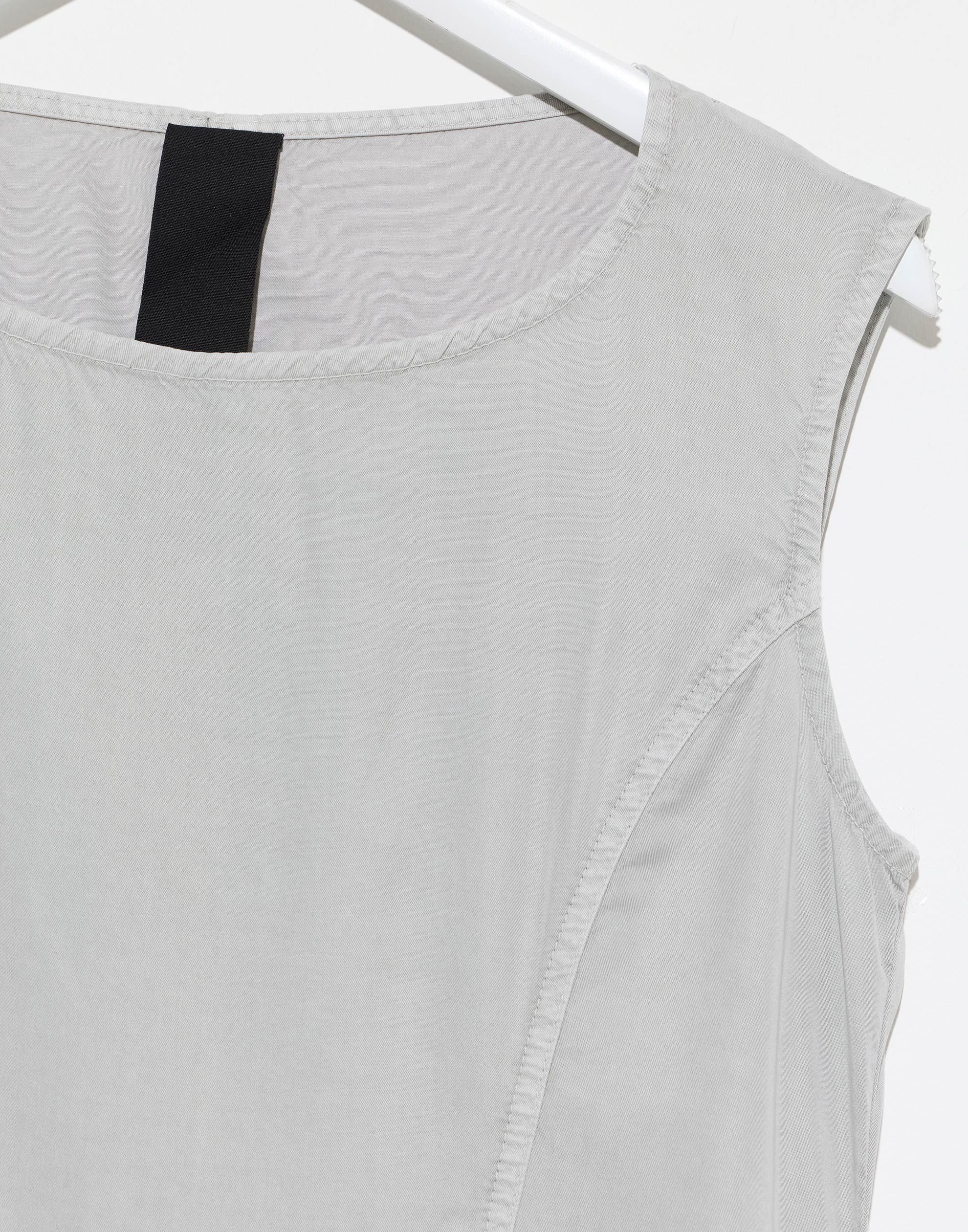 Grey Pigment Lyocell Sleeveless Dress