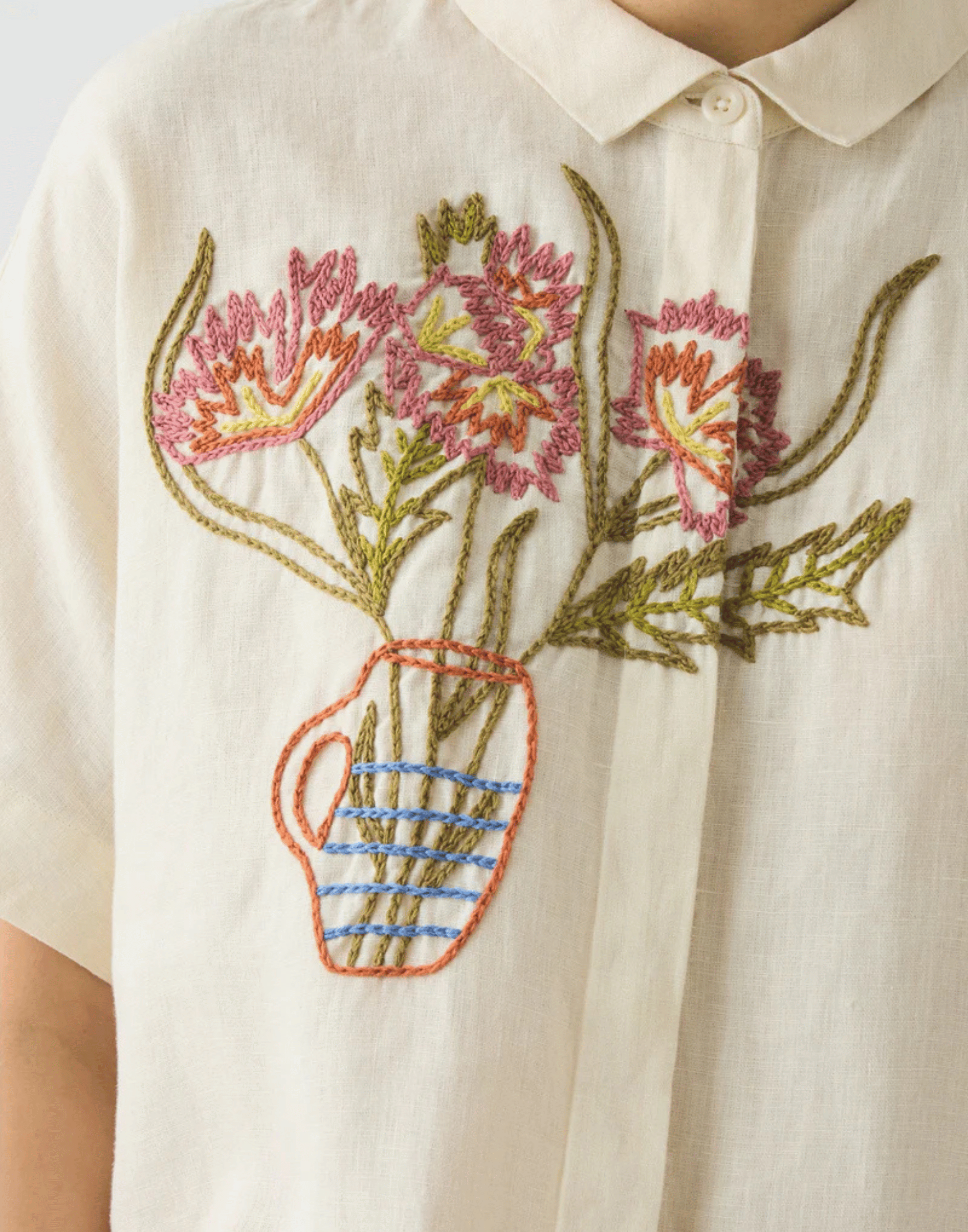 Embroidered Al Fresco Linen Shirt