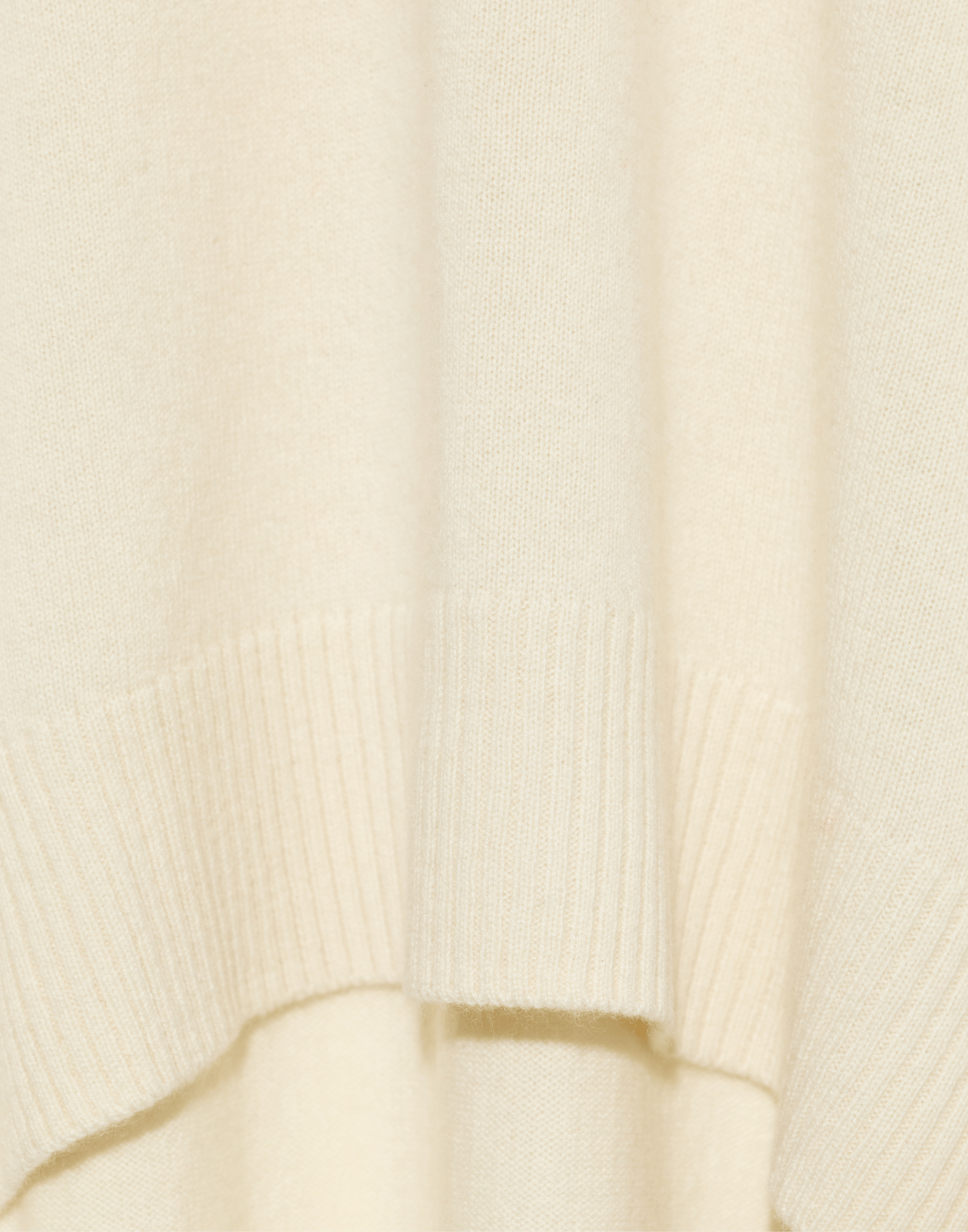 Cream Raw Cashmere Relaxed Pullover