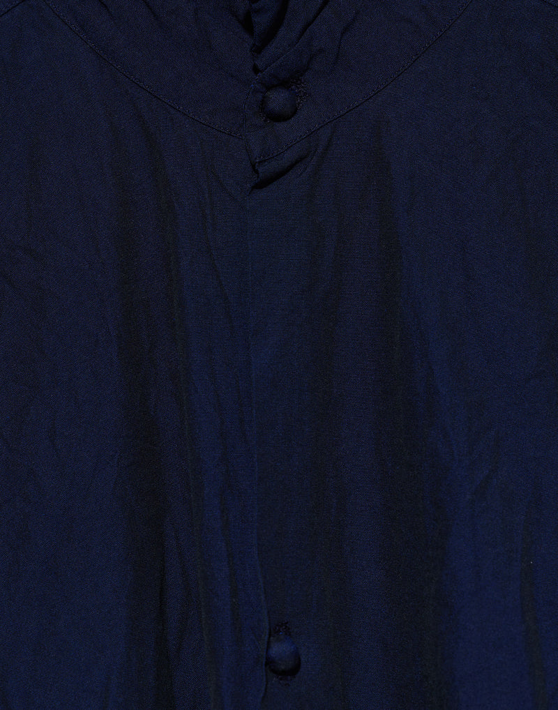 Navy Cotton Spicchi Colletto Lavato Dress