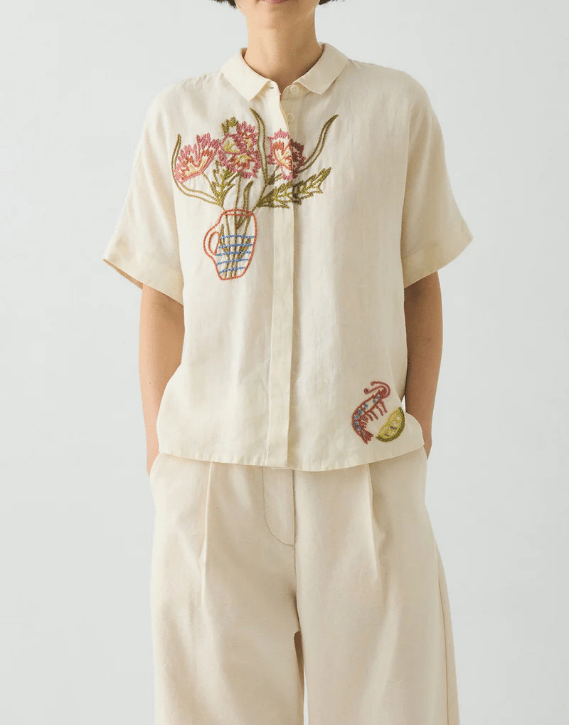 Embroidered Al Fresco Linen Shirt