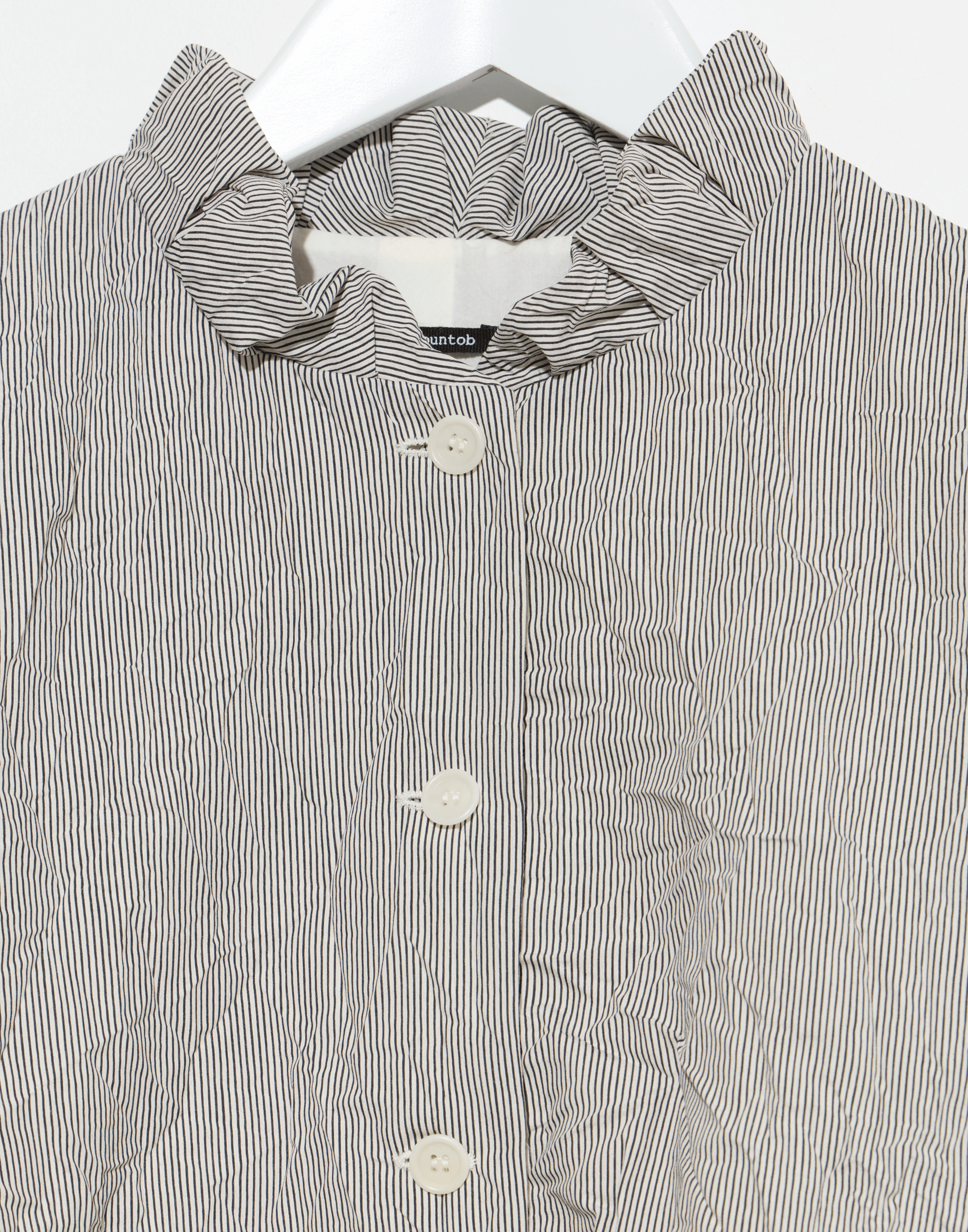 Pinstripe & White Buttons Viscose Blend Jacket