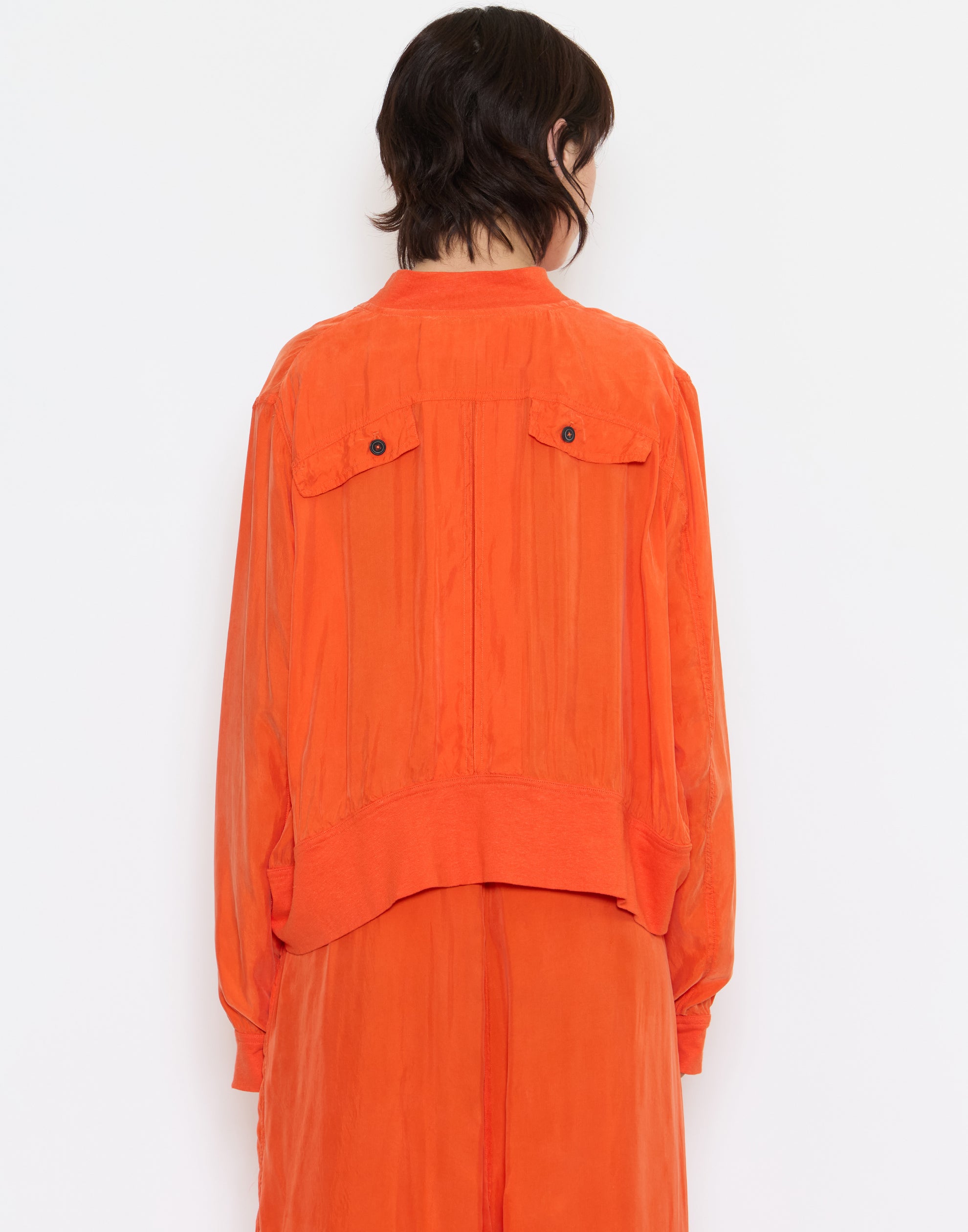 Mandarin Cupro Zip Jacket