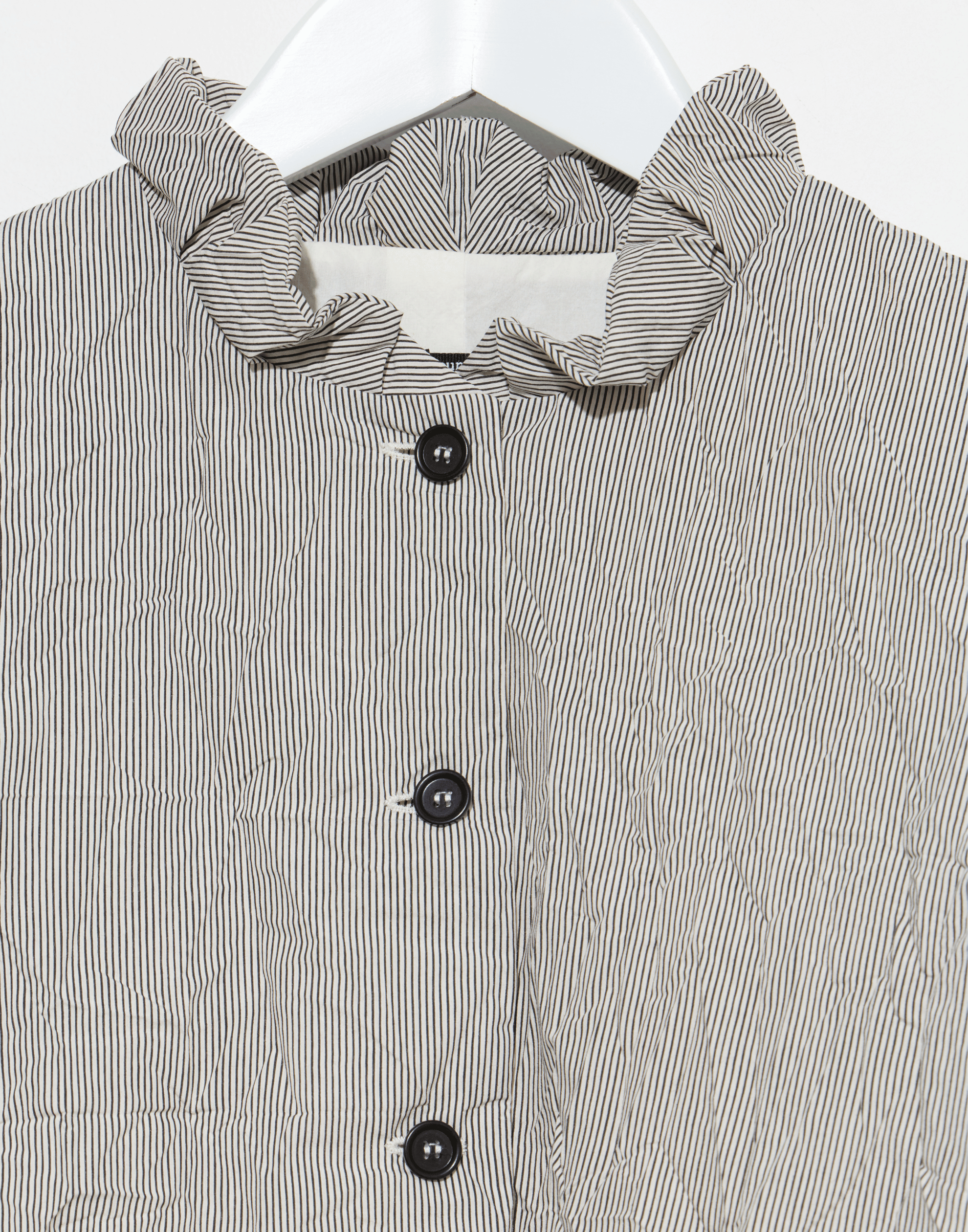 Pinstripe & Black Buttons Viscose Blend Jacket