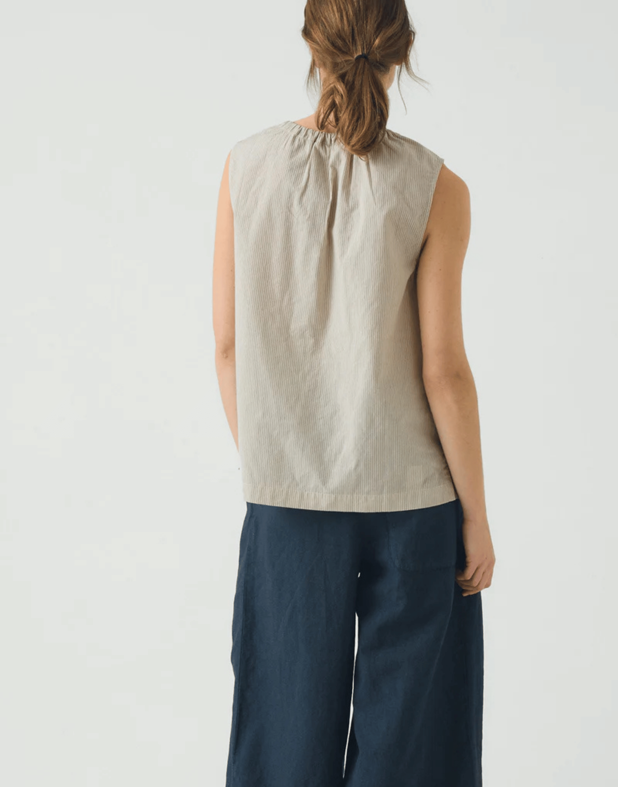 Sunwashed Blue Stripe Cotton Top