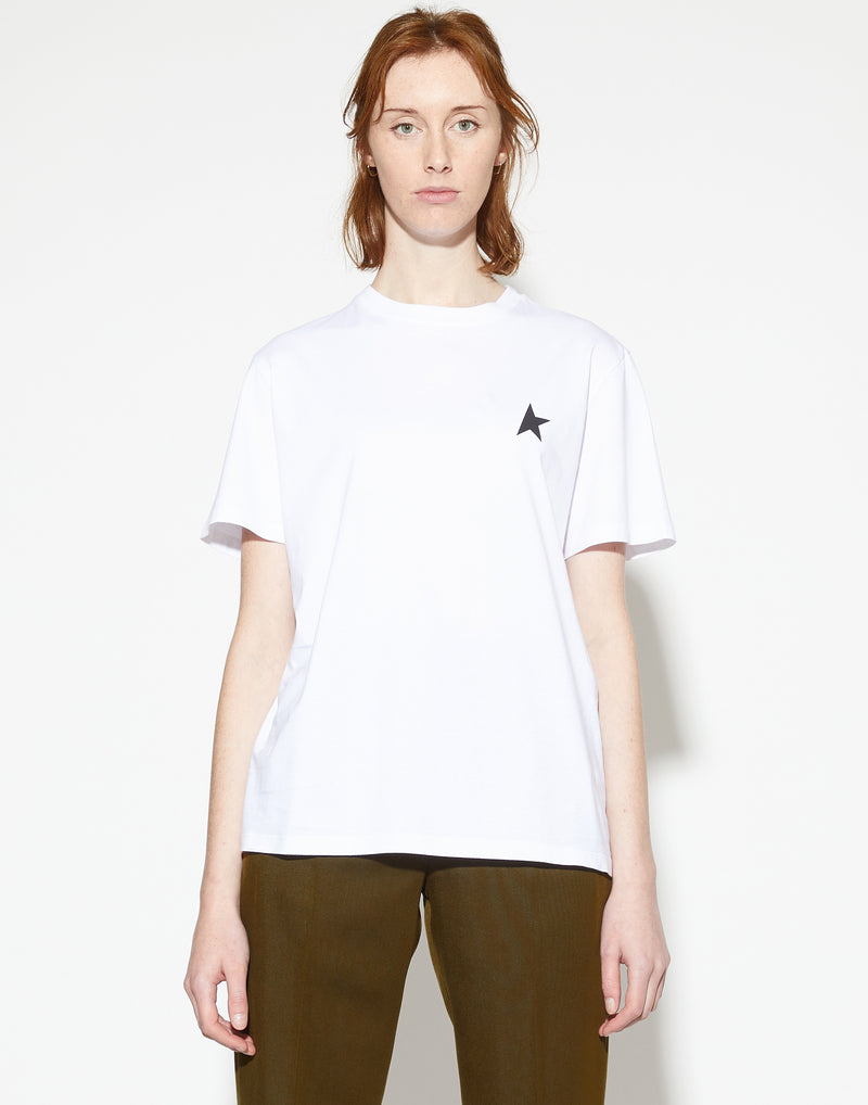 White Cotton Black Star T-Shirt