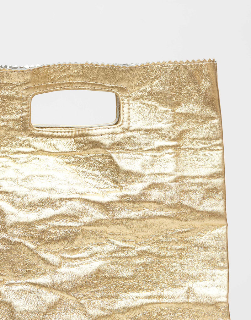 Gold Eco Nappa Leather Lunch Bag