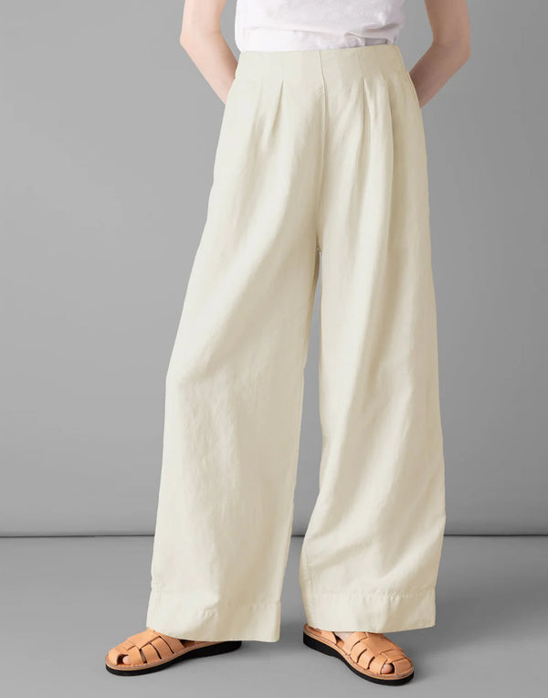 Parchment Cotton & Linen Corrine Trousers