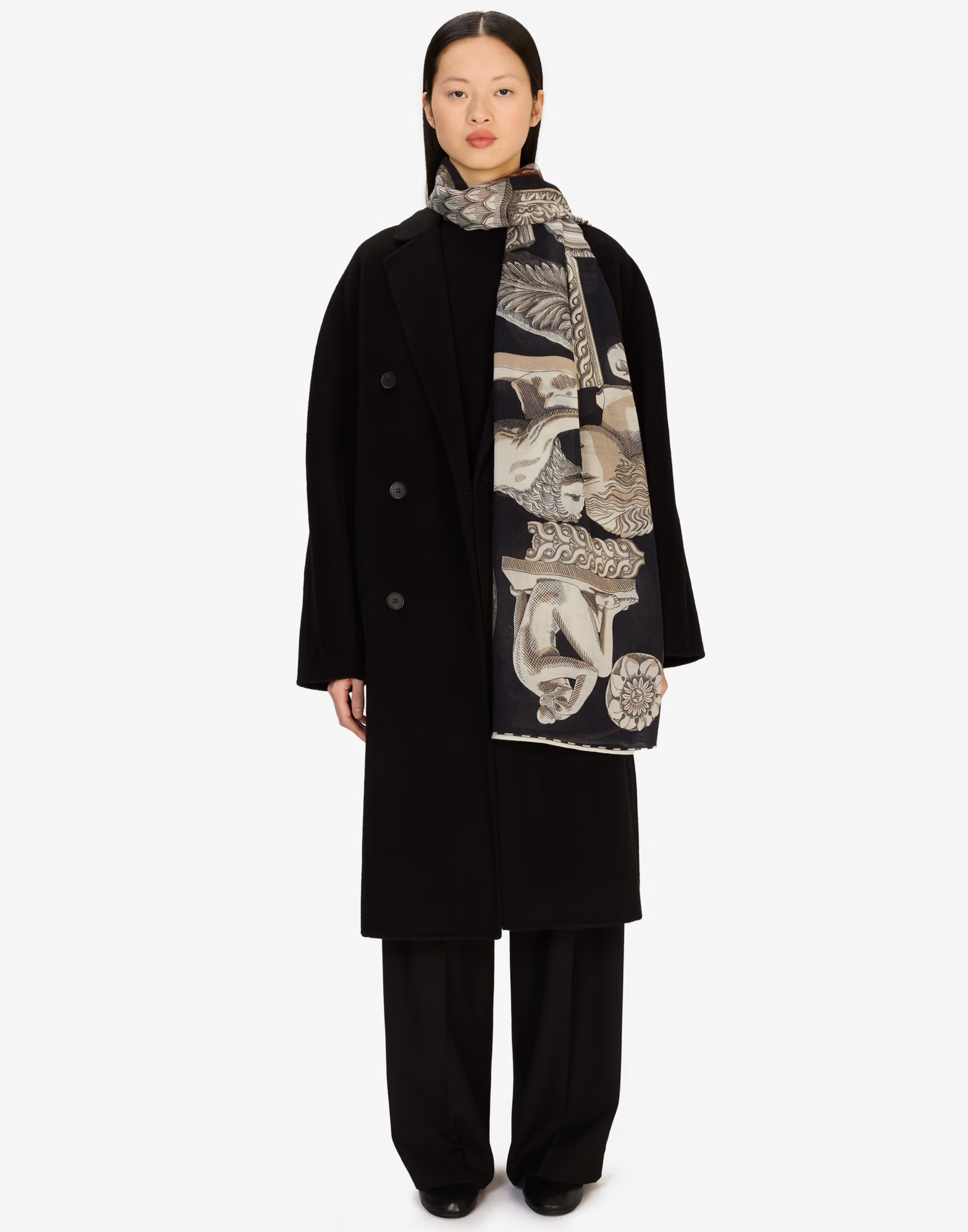 Black Wool Archives Scarf