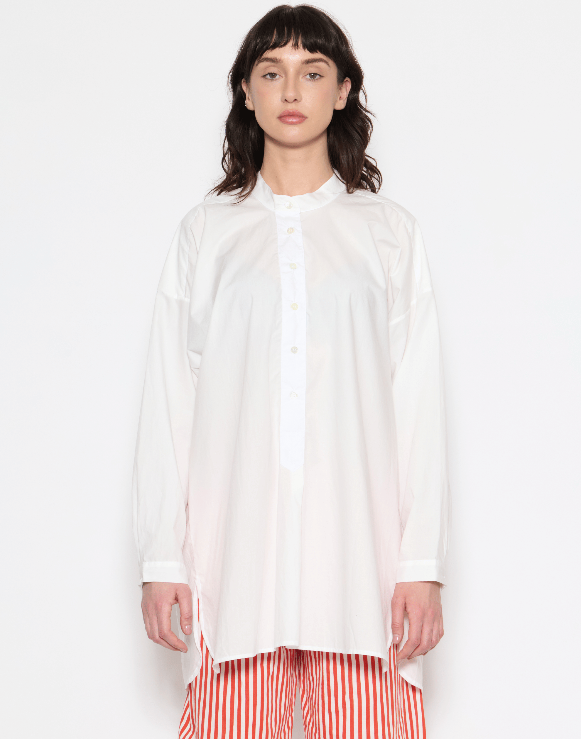 White Cotton Poplin Coal Miner’s Shirt