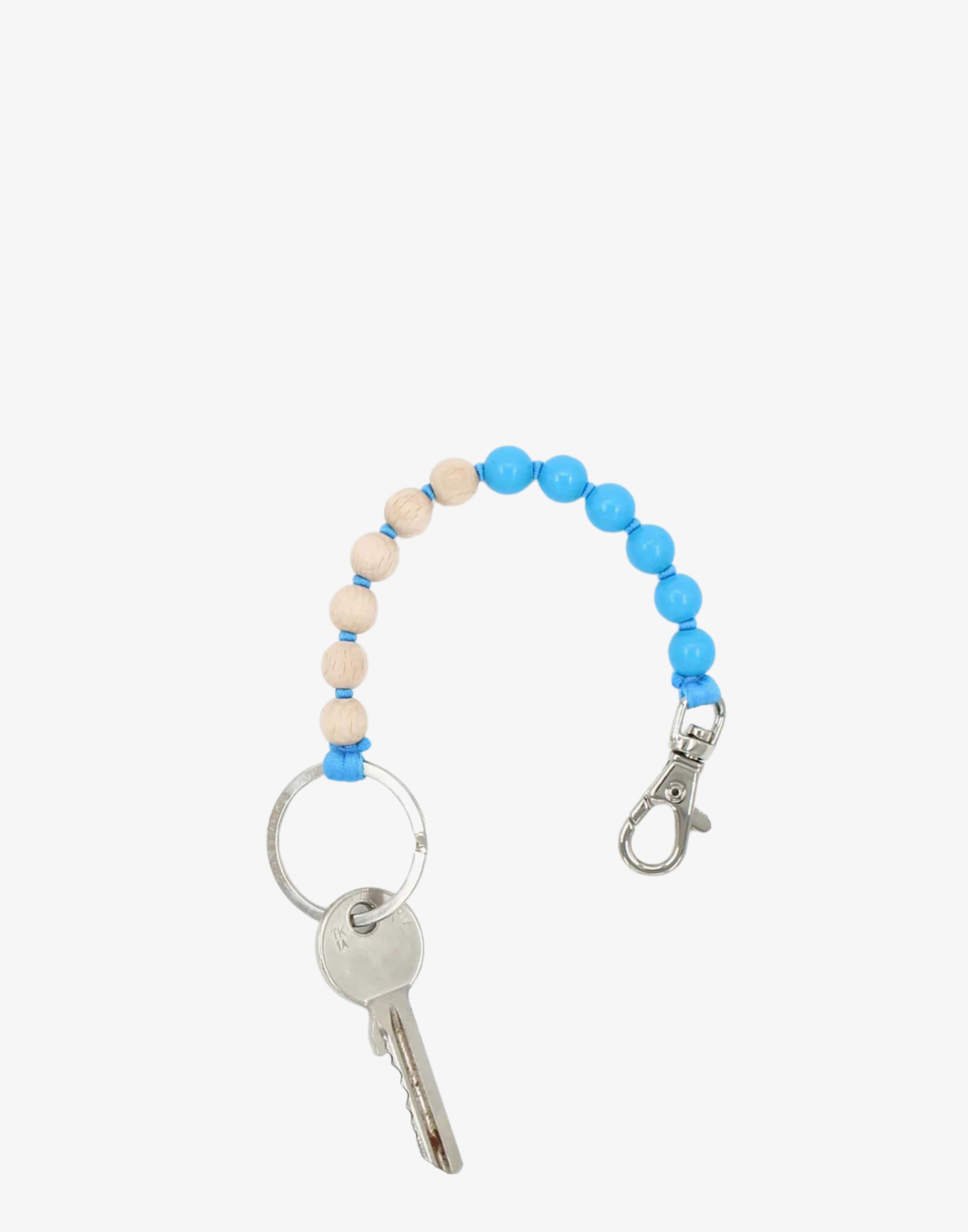 Sky Blue Duo Perlen Short Key Chain