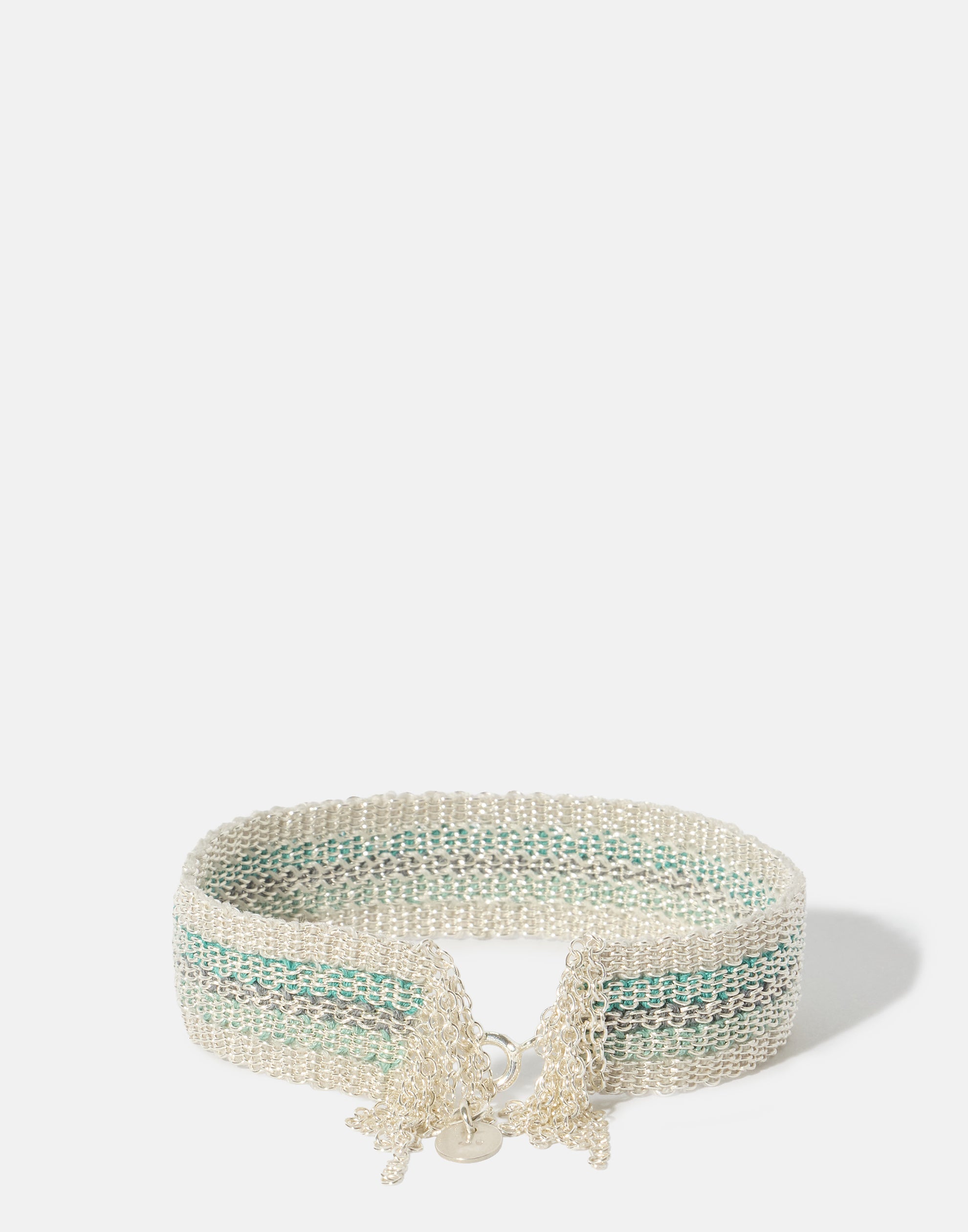 Silver & Green Silk No. 018.16 Bracelet