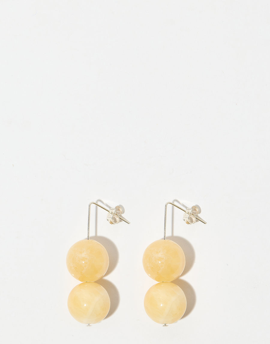 Yellow Calcite & Silver Daphne Earrings