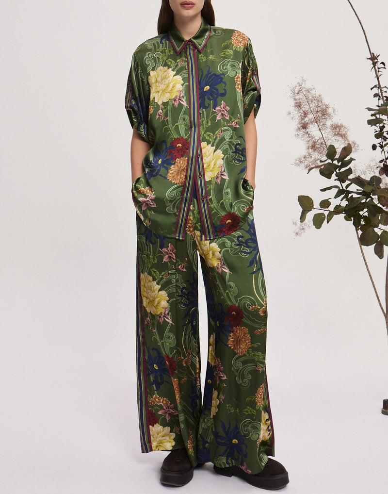 Silk Satin Avery Wide Leg Pants
