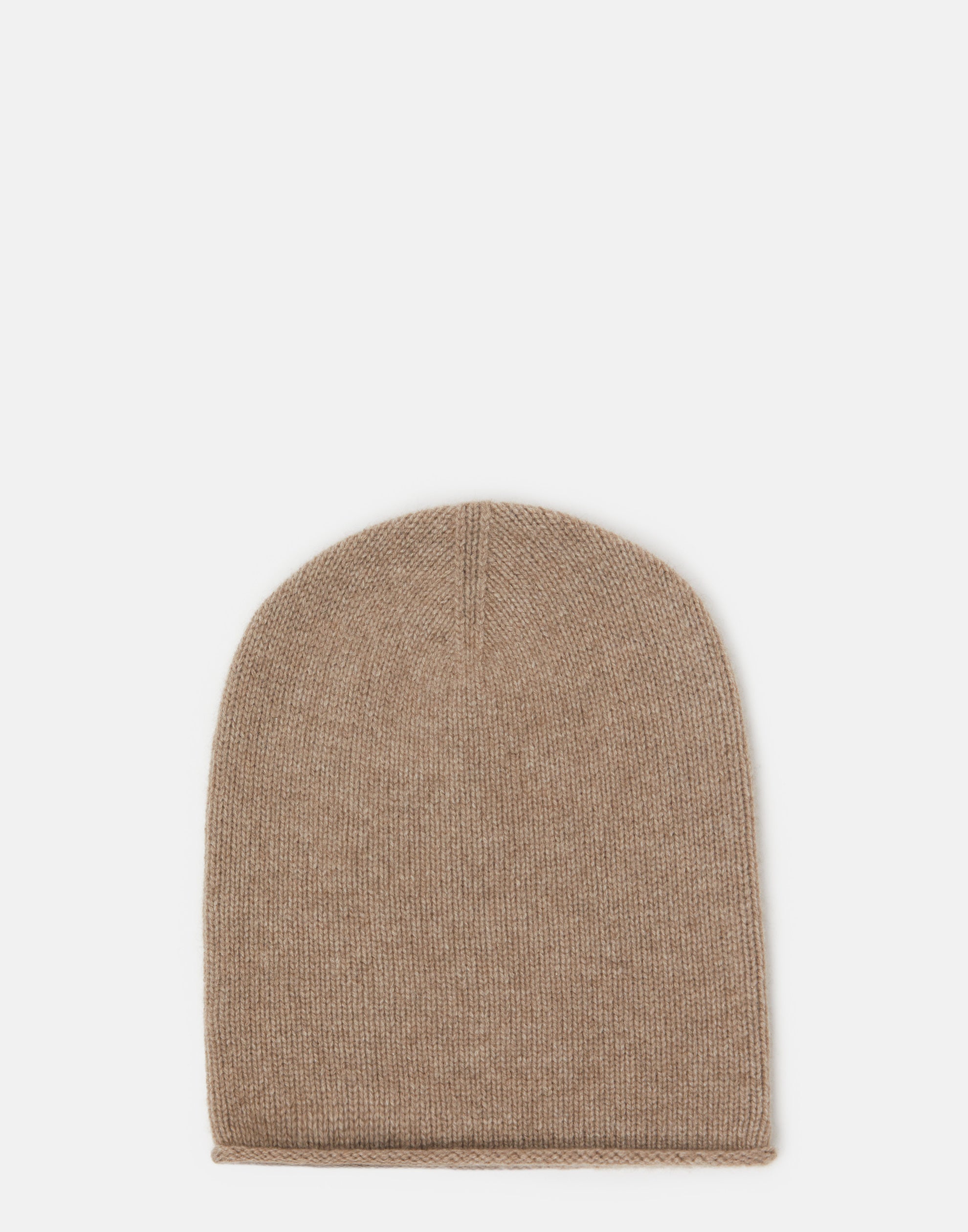 Shiitake Raw Cashmere Rolled Edge Beanie