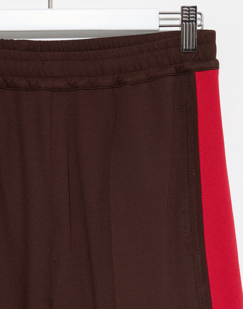 Carob & Red Twill Stripe Detail Pant