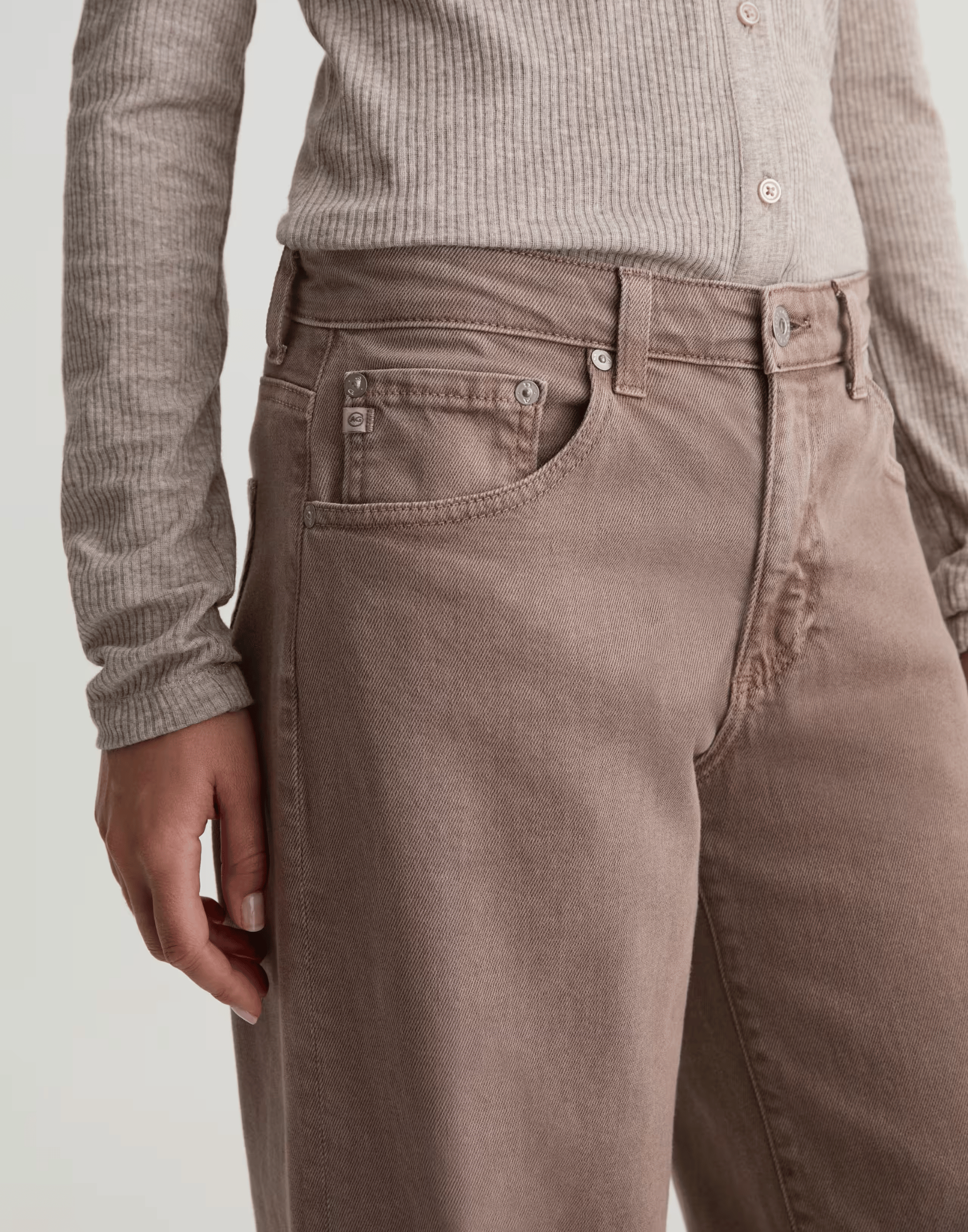 Sulfur Taupe Grey Low-Rise Adria Jeans