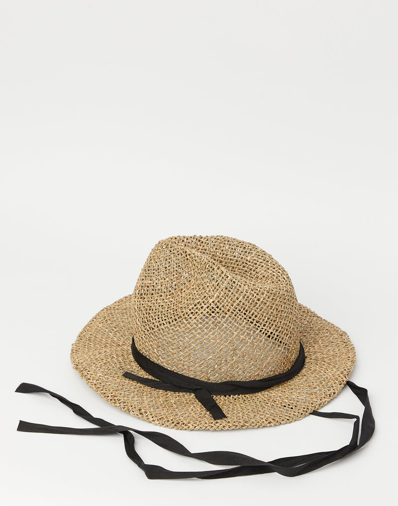 Natural & Black Straw Traveller M 2RB+ Hat