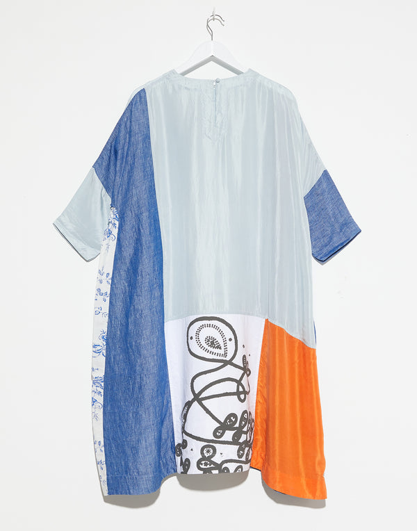 Multi Materials Patchwork Dress