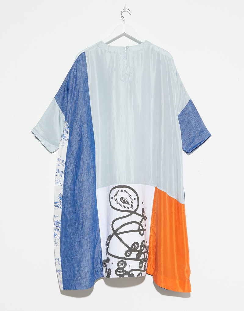 Multi Materials Patchwork Dress