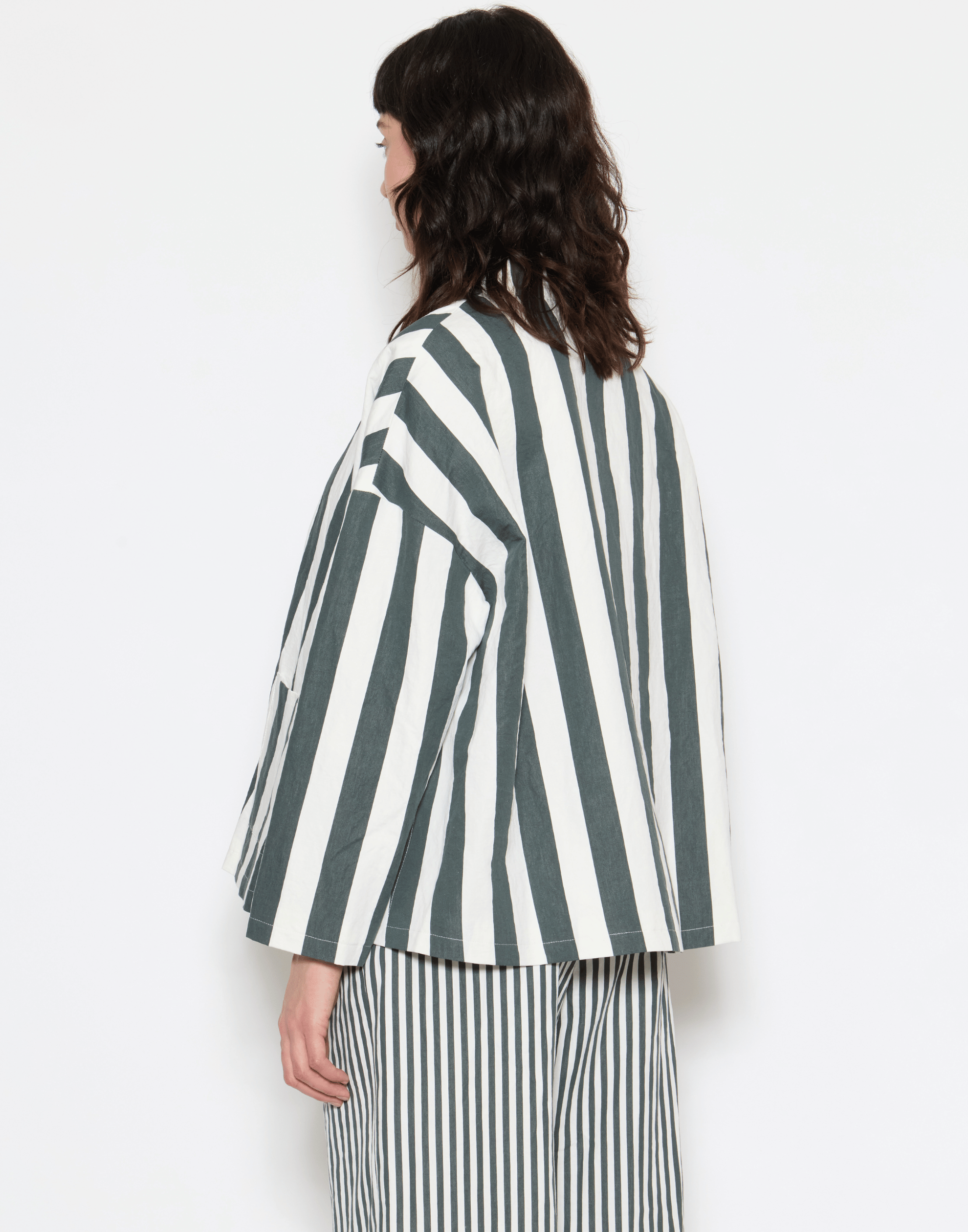 Cement Stripe Cotton & Linen Jacket