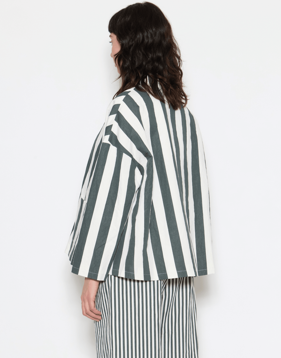 Cement Stripe Cotton & Linen Jacket