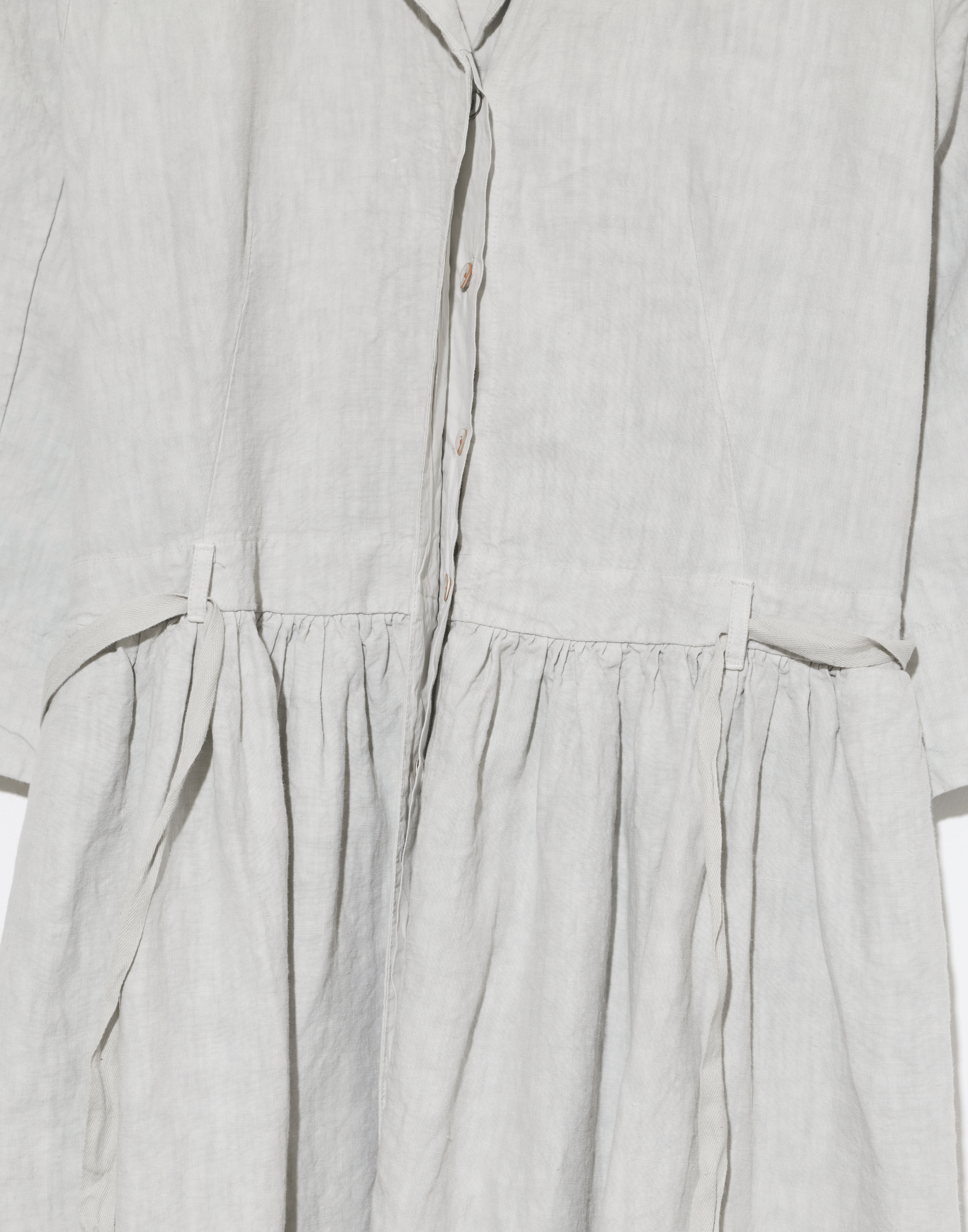 Pearl Grey Linen Davina Shirt Dress