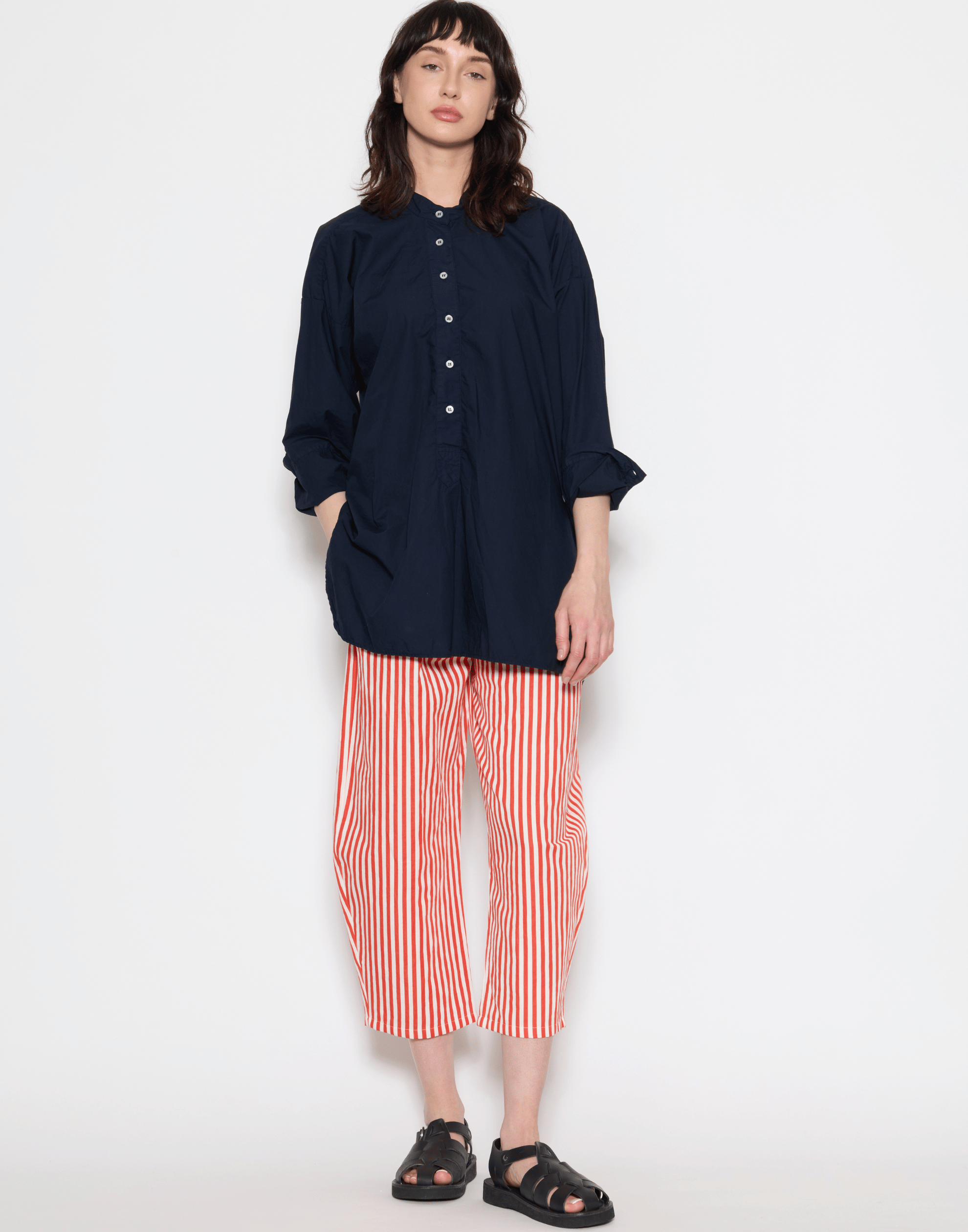 Poppy Stripe Cotton & Linen Trousers