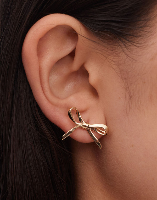 Sterling Silver Medium Bow Earrings