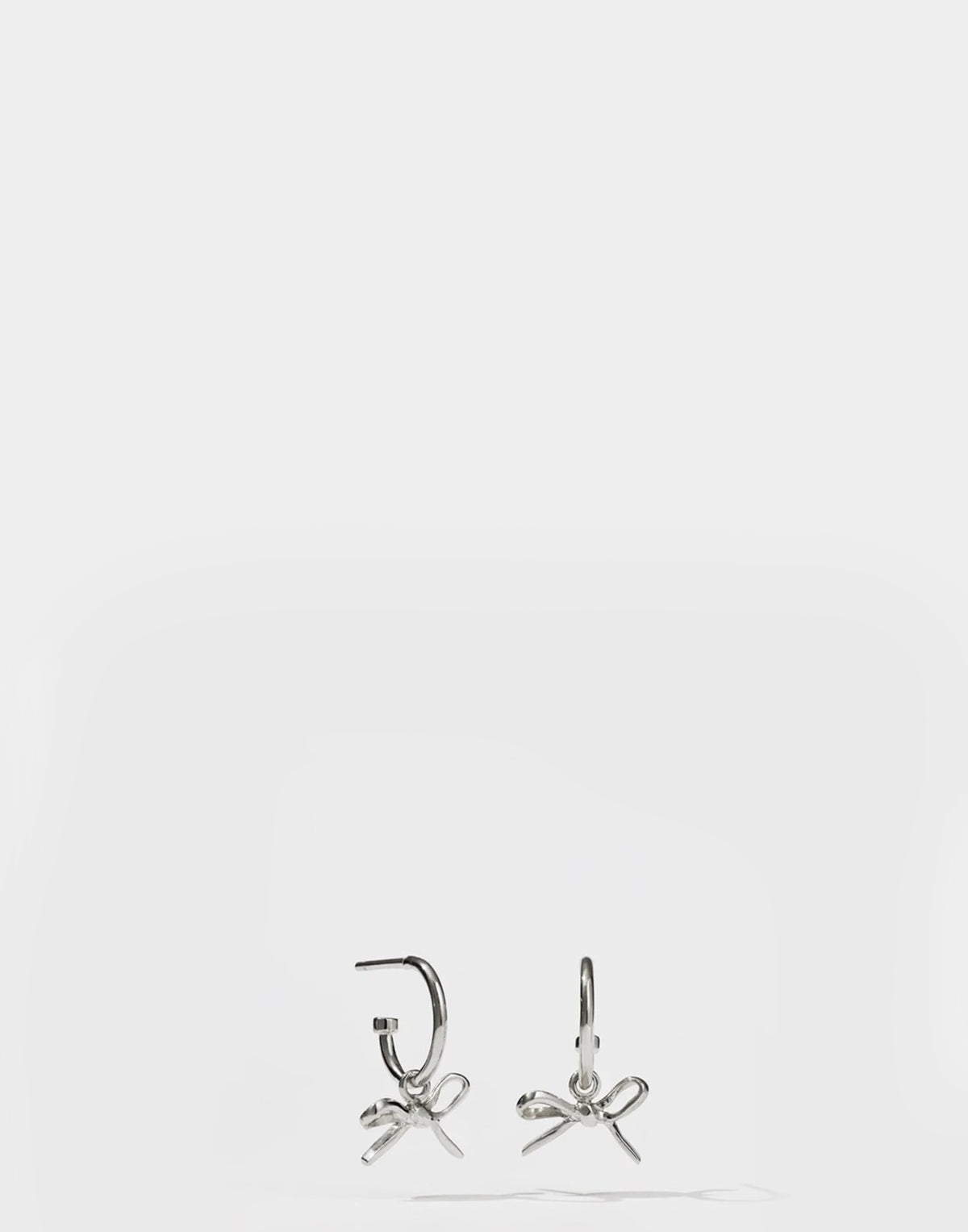 Sterling Silver Bow Hoop Earrings