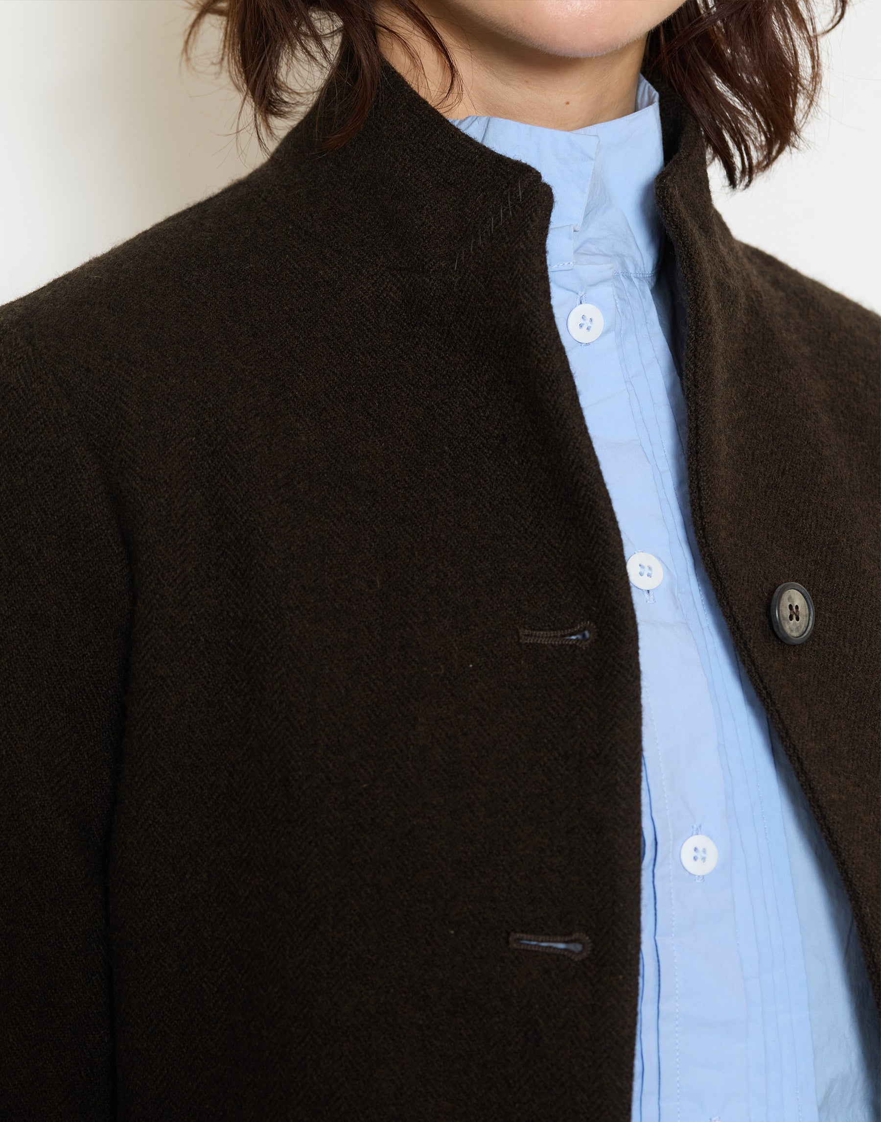Shop Bergfabel Jackets Online | Bark Brown Wool Tyrol Jacket