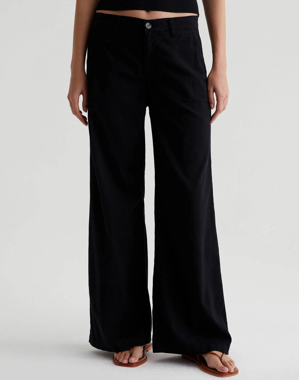 Super Black Wide Leg Caden Trousers