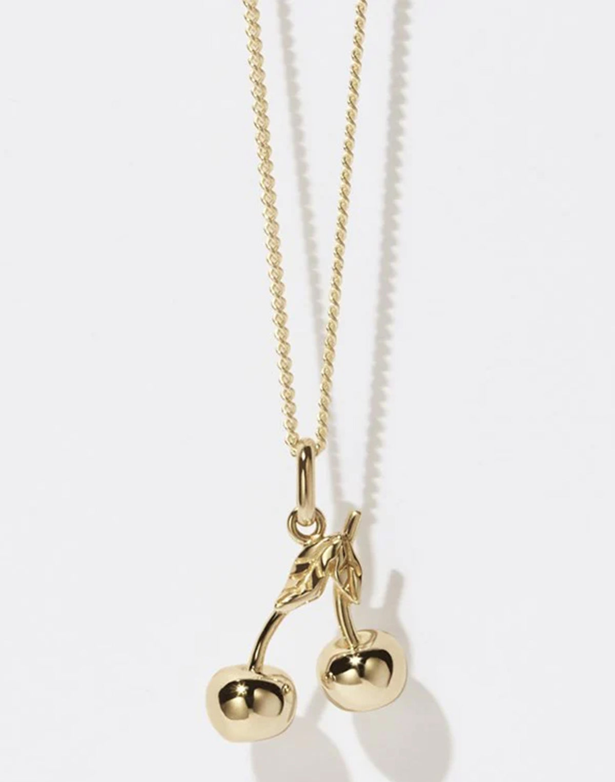 Gold Plated Cherry Charm Necklace
