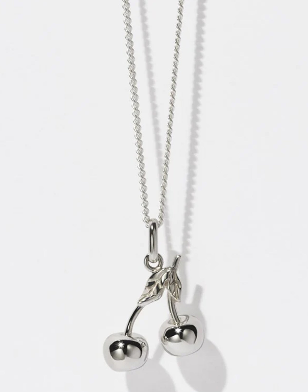 Sterling Silver Cherry Charm Necklace