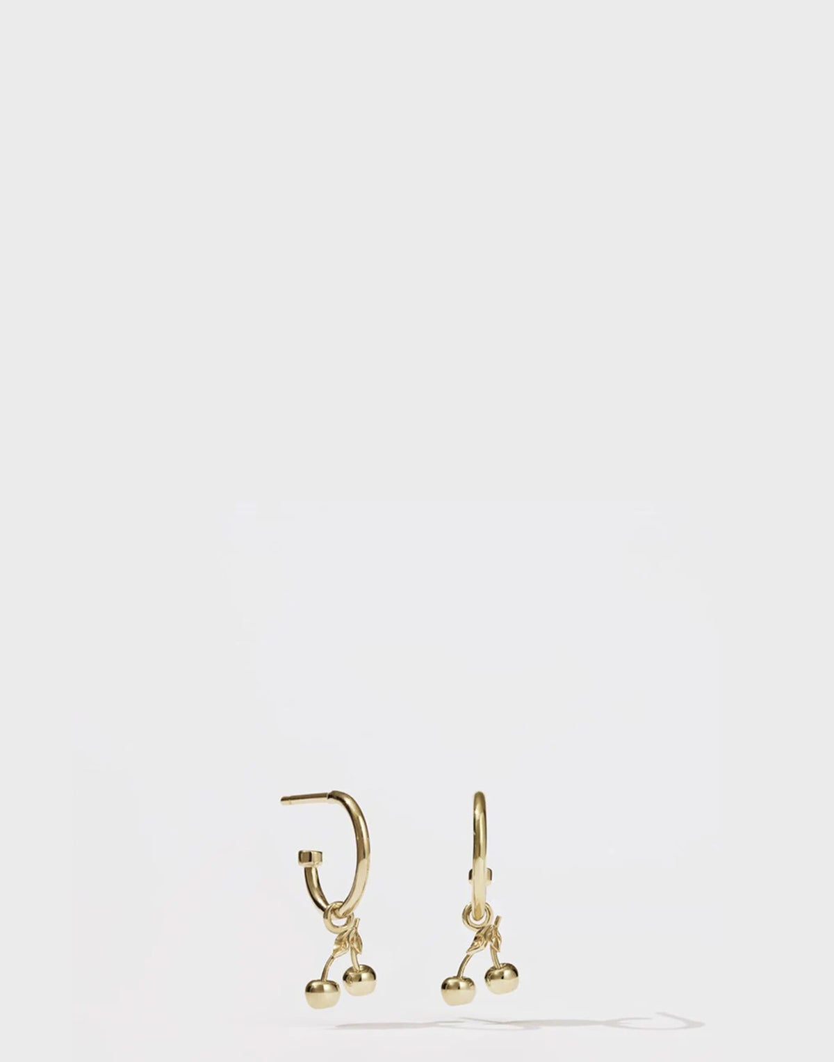 Gold Plated Cherry Hoop Earrings
