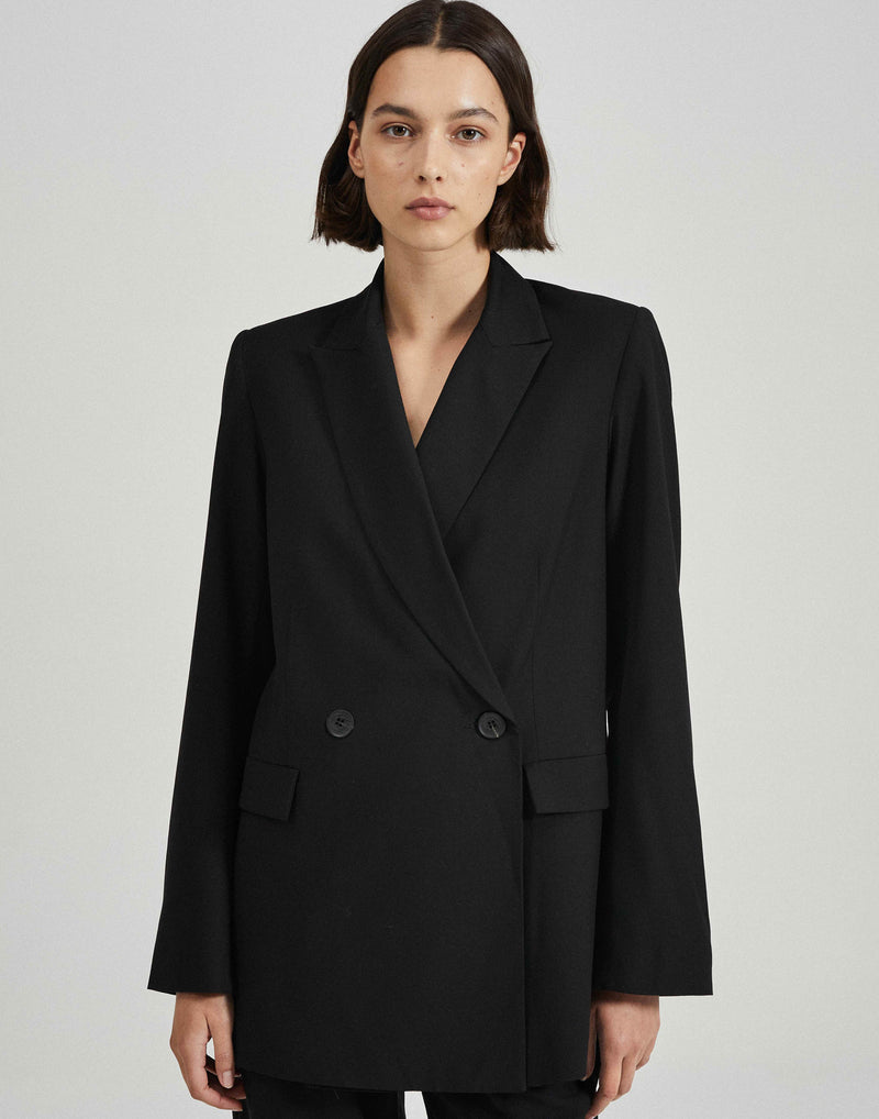 Black Wool Blend Clara Blazer