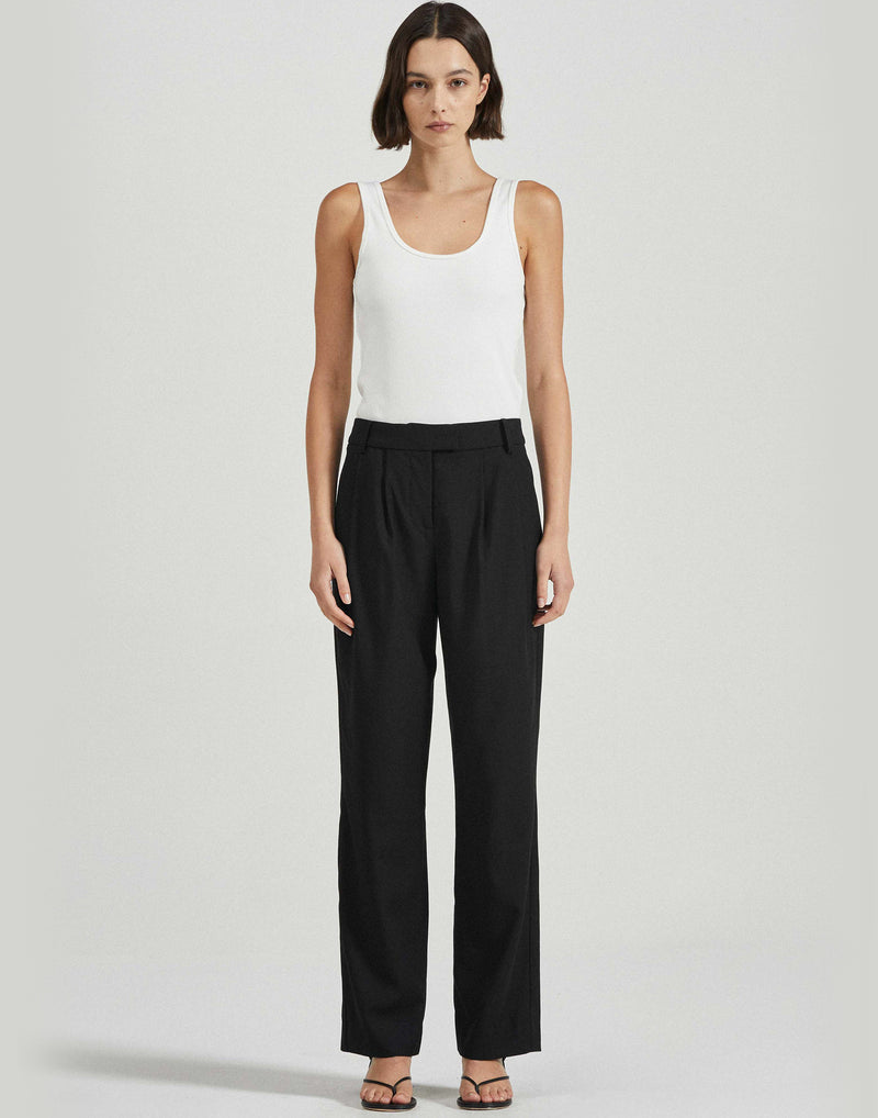 Black Wool Blend Clara Trousers